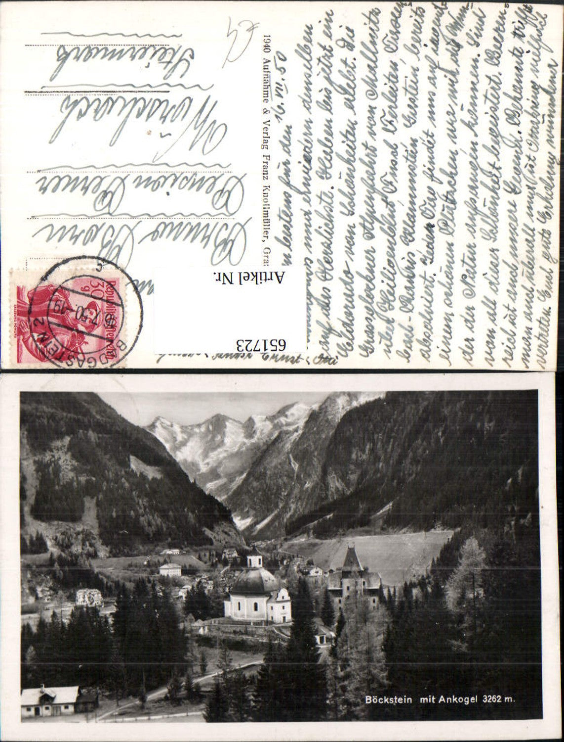 651723, Photo Ak Bad Gastein Böckstein m. Ankogel