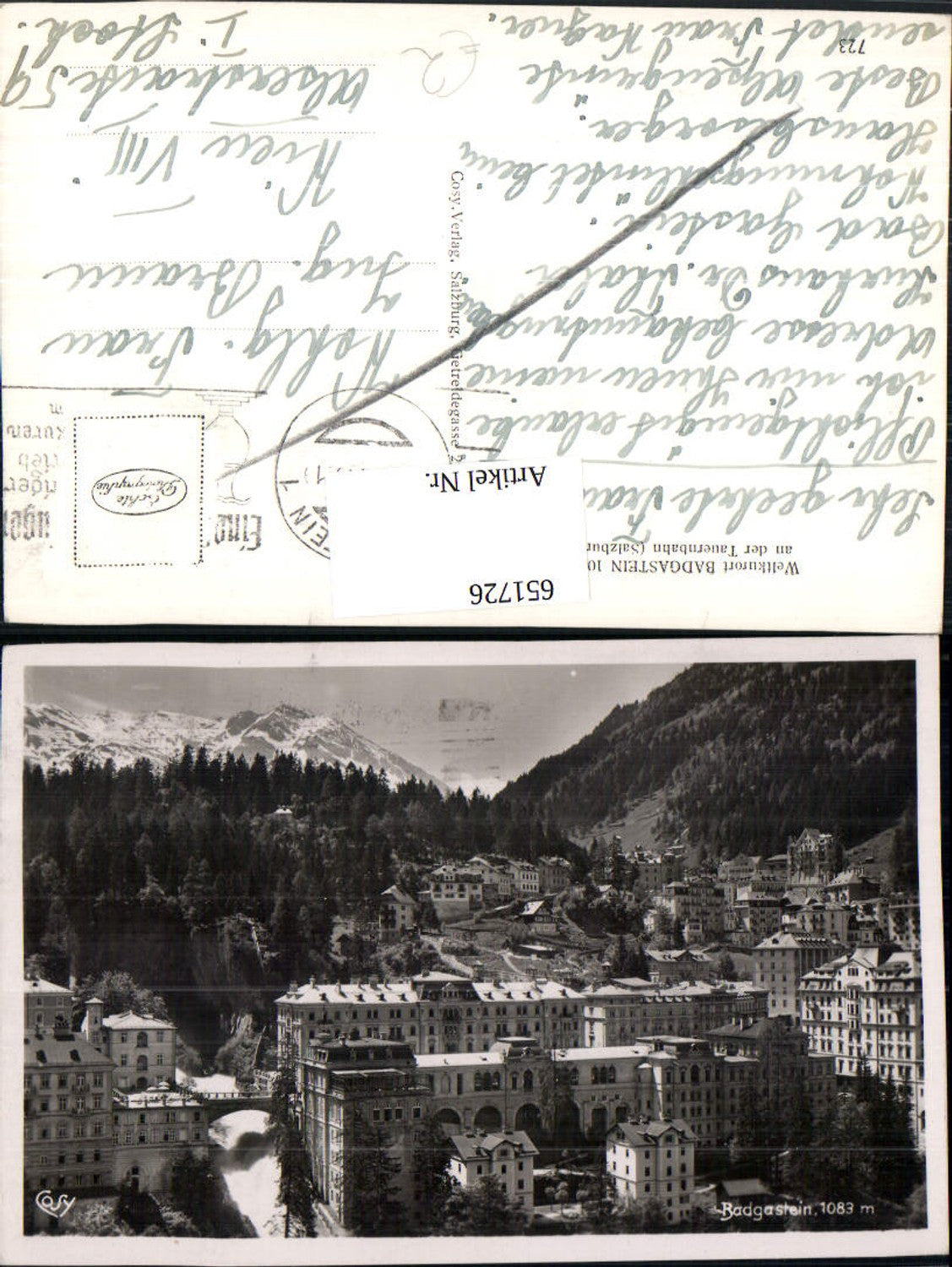 651726, Photo Ak Bad Gastein Waterfall
