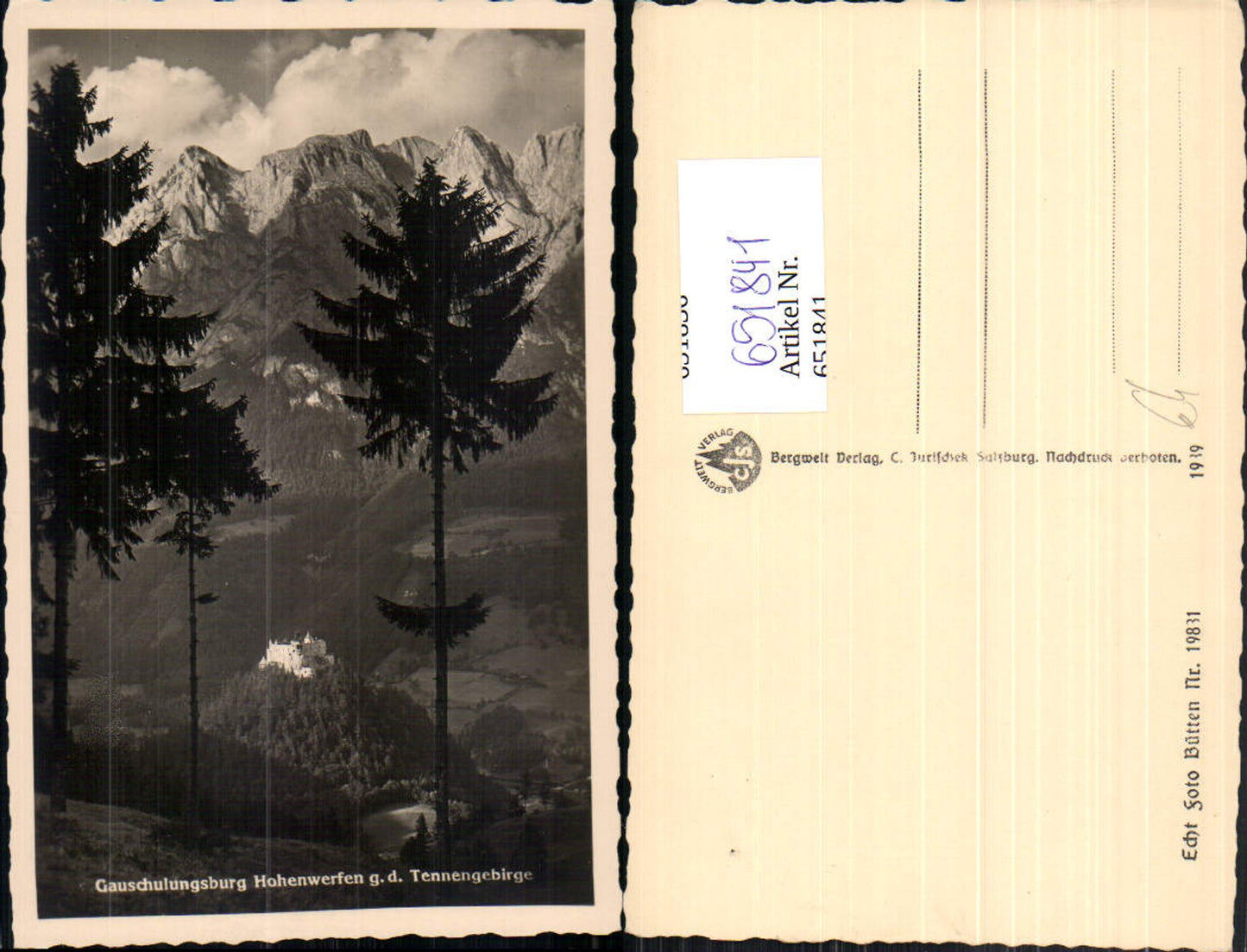 651841, Photo Ak Burg Hohenwerfen gd Tennengebirge Werfen