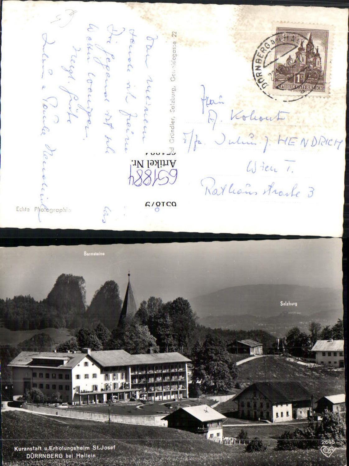 651884,Hallein Dürrnberg Kuranstalt u. Erholungsheim St Josef
