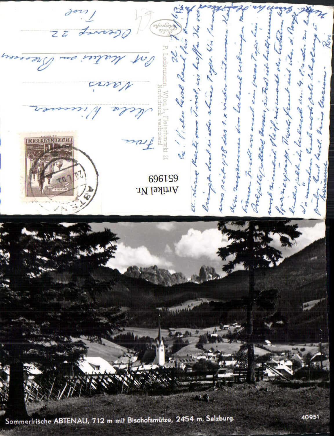 651969,Foto Ak Abtenau m. Bischofsmütze