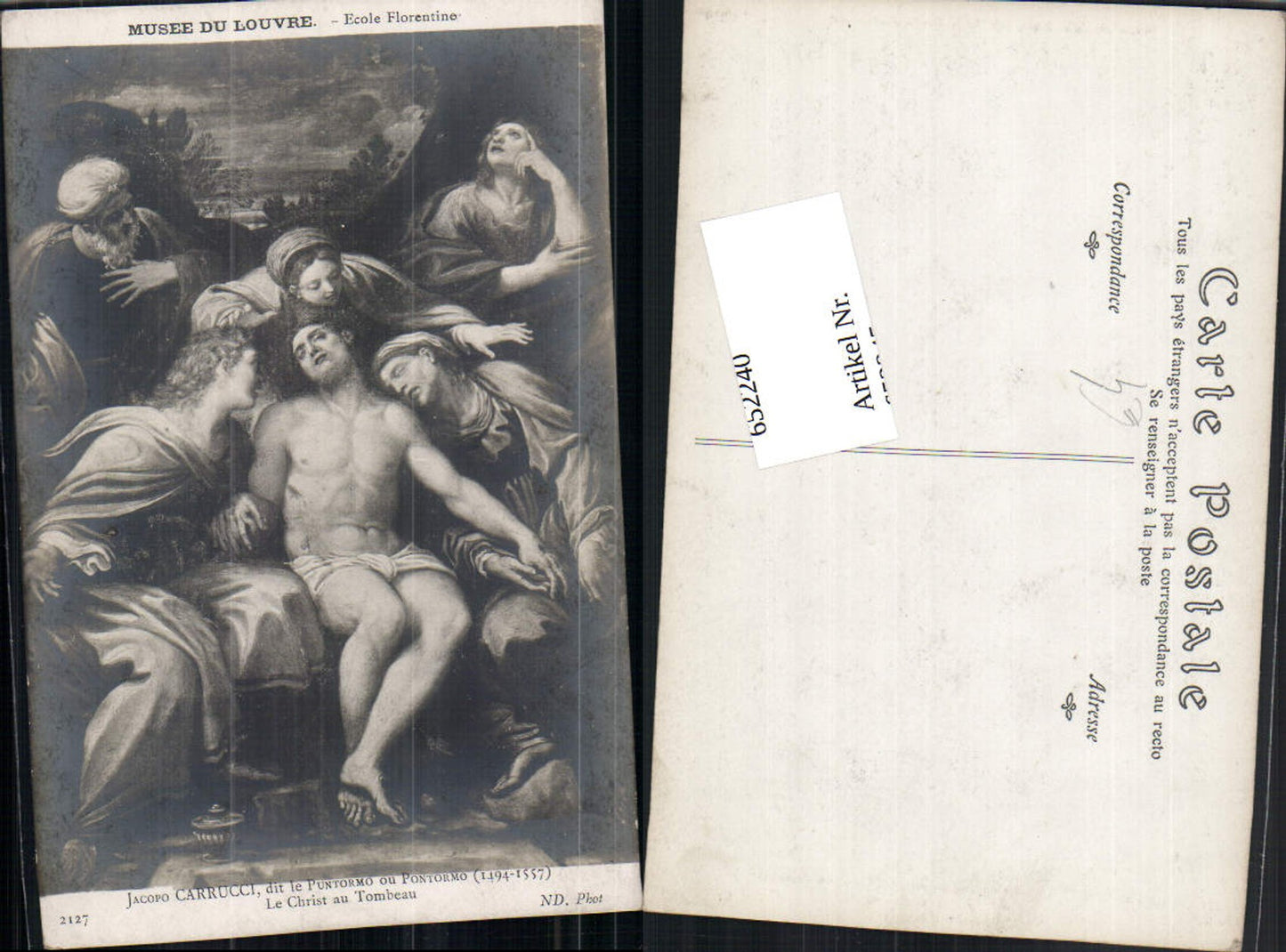 652240,Künstler AK Jacopo Carrucci Le Christ au Tombeau Christus Jesus