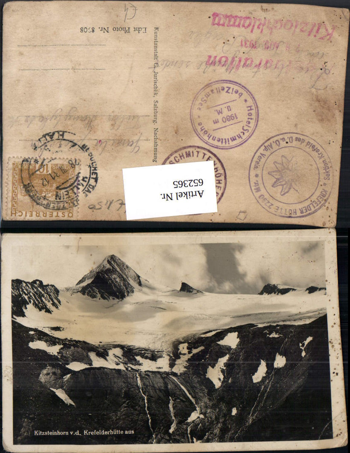 652365,Kitzsteinhorn v. d. Krefelderhütte aus Krefelder Hütte Kaprun