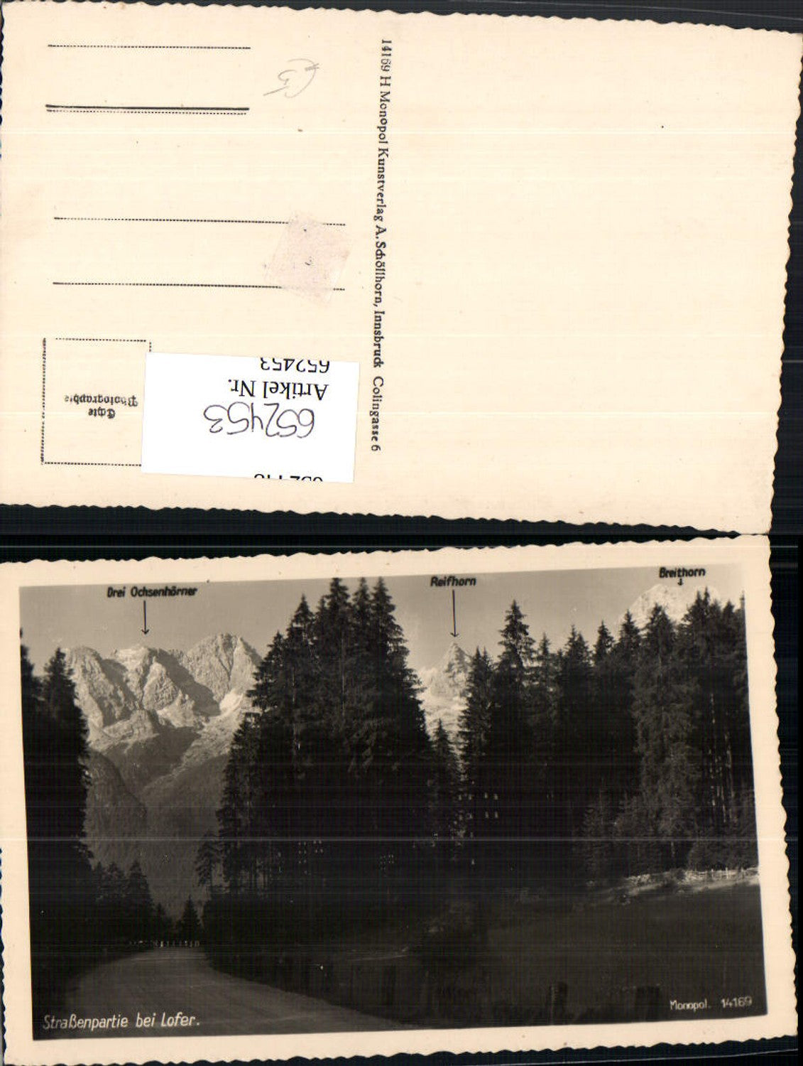 652453,Foto Ak Straßenpartie b. Lofer Drei Ochsenhörner Reifhorn Breithorn