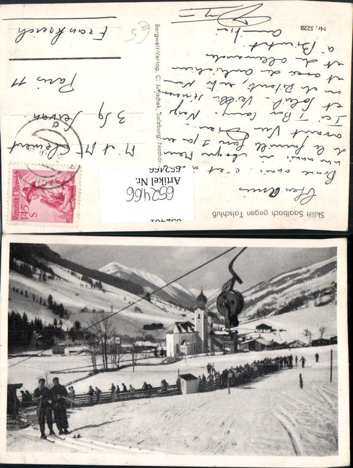 652466,Skilift Saalbach Saalbach-Hinterglemm geg. Talschluß Wintersport