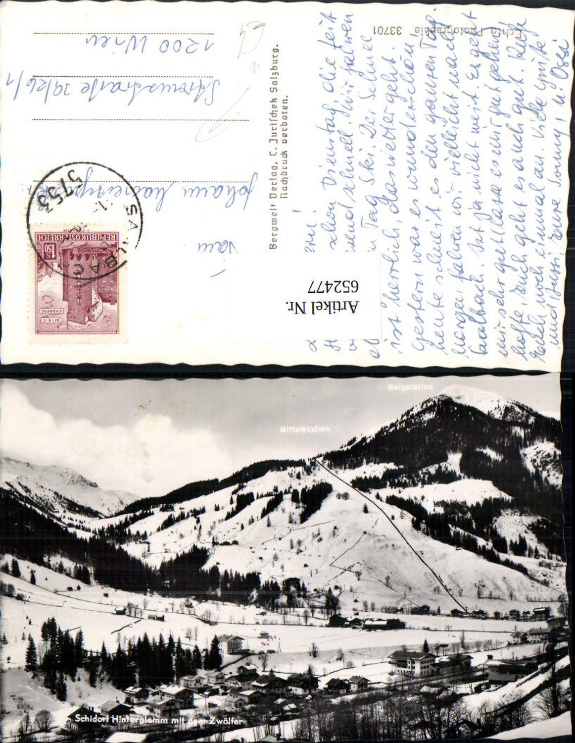 652477,Foto Ak Schidorf Hinterglemm Saalbach-Hinterglemm m. d. Zwölfer