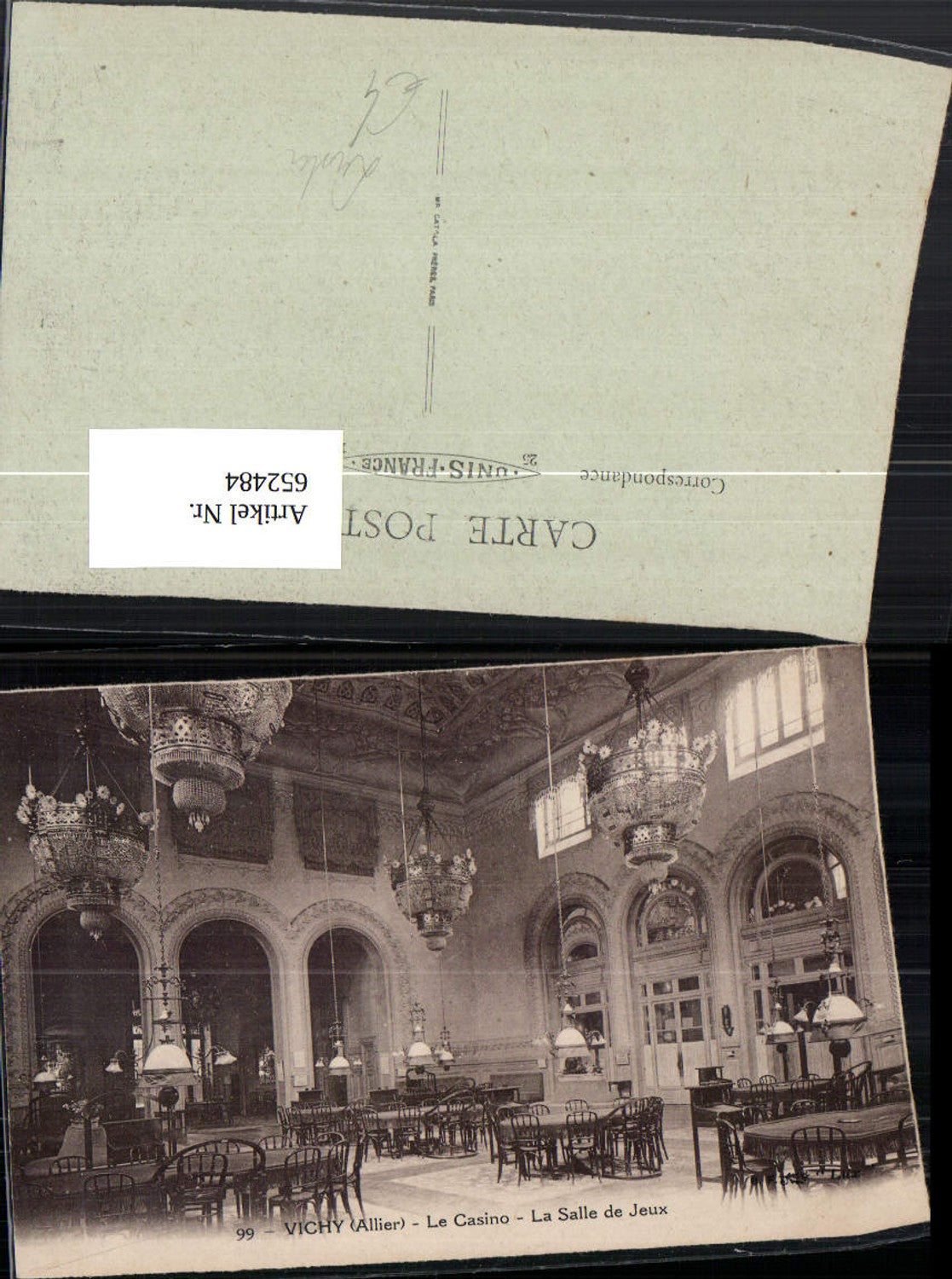 652484,Vichy Allier Le Casino La Salle de Jeux Kasino Luster Interieur