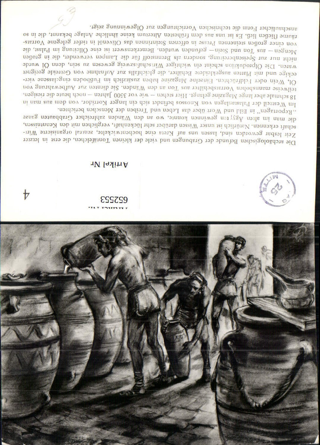 652553,Künstler Ak Kreta Knossos Ölproduktion