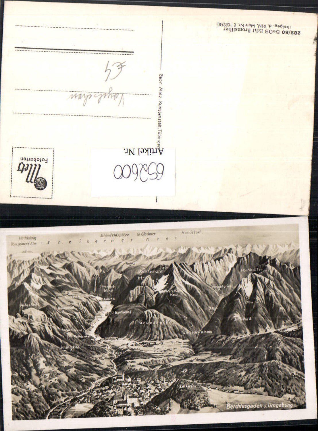 652600,Vogelschau Lagekarte Berchtesgaden u. Umgebung