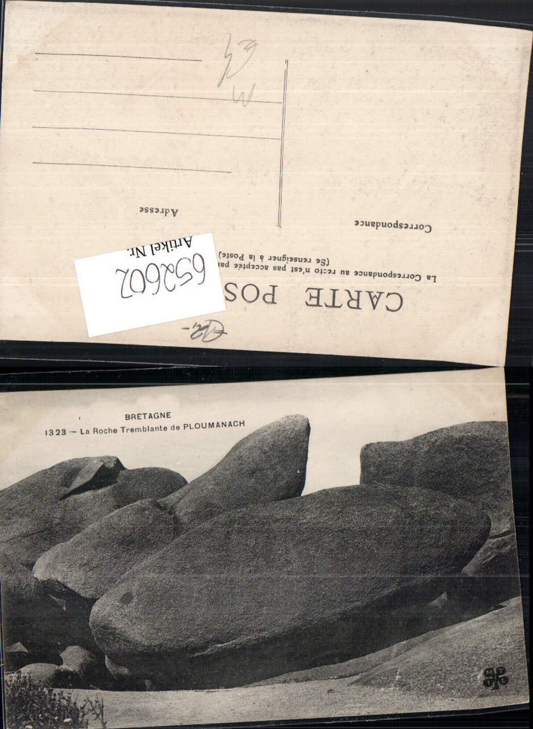 652602,Brittany La Roche Tremblante de Ploumanach rock formation France