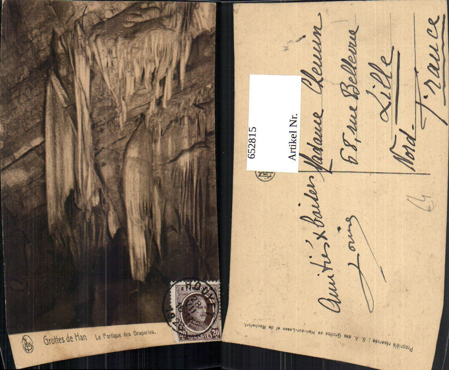 652815,Grottes de Han Le Portique des Draperies Grotte