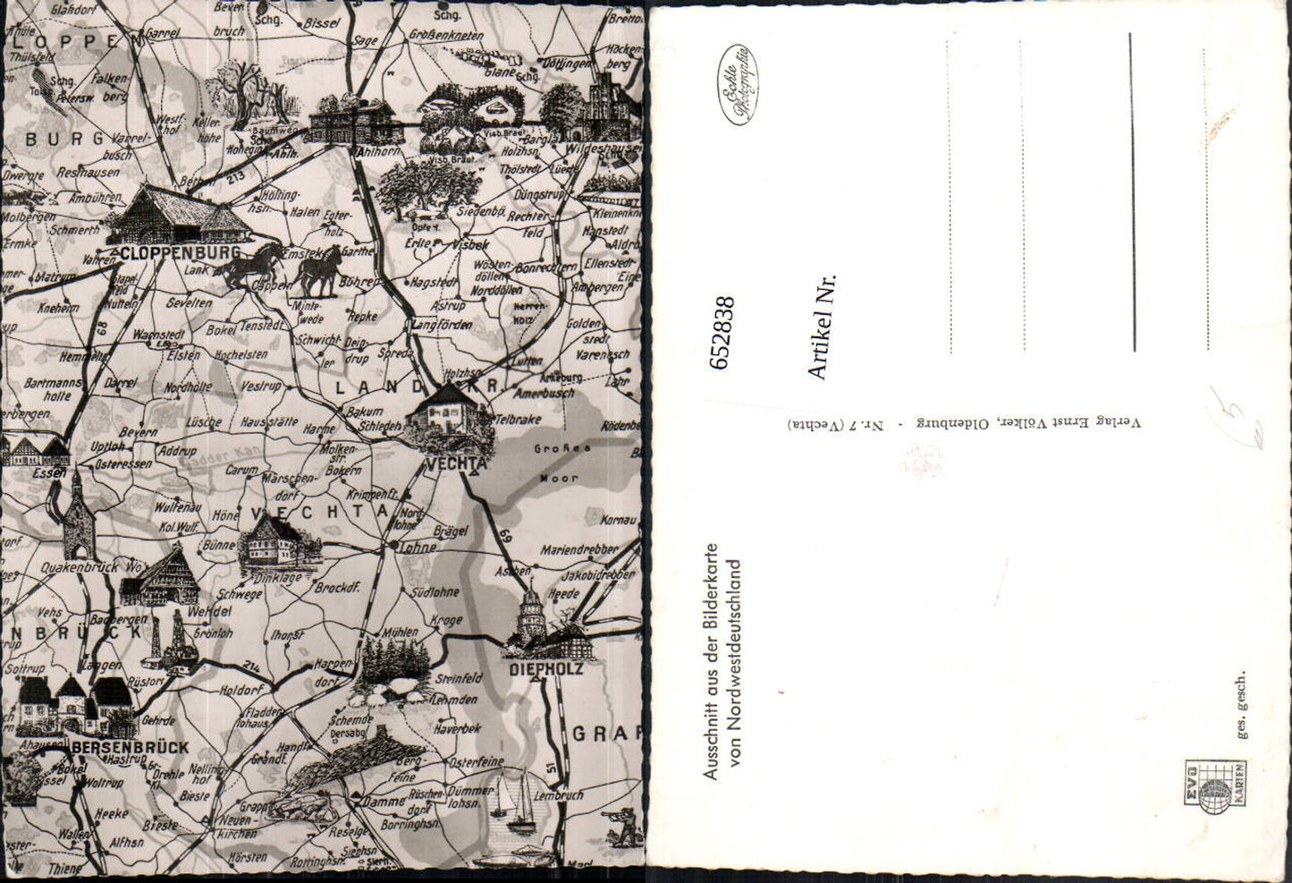 652838, Picture map Northwest Germany Bersenbrück Cloppenburg Vechta Diepholz