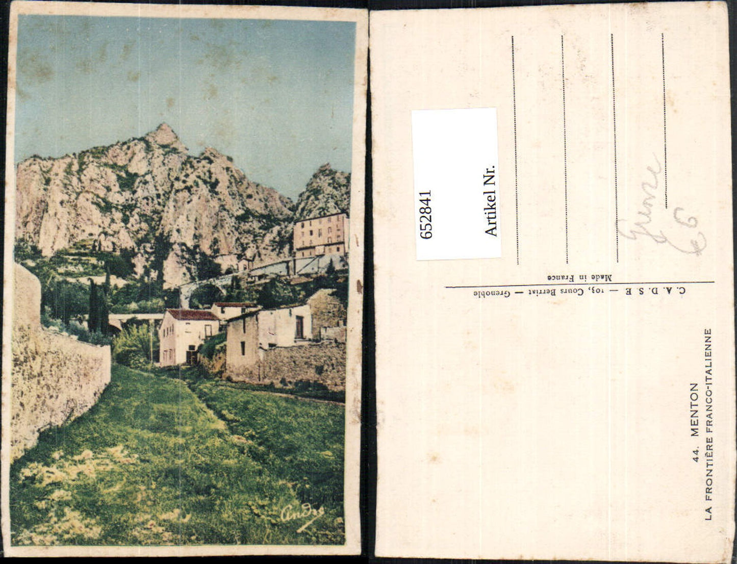 652841,Menton La Frontiere Franco-Italian border