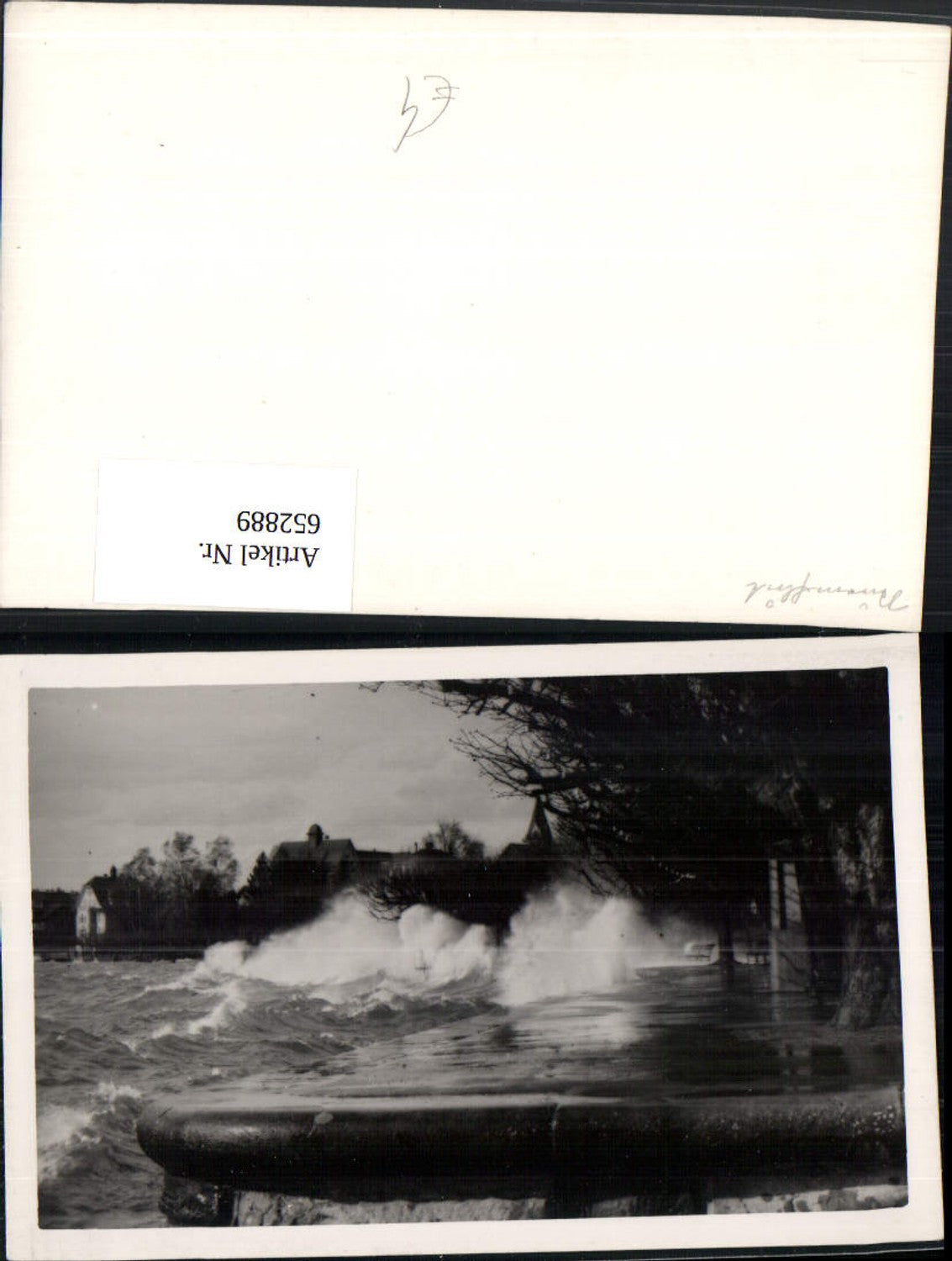 652889, Photo Ak Storm surge Waves Surf Shore Promenade Storm