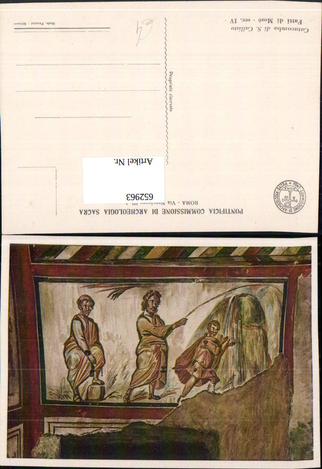 652963,Roma Rom Catacomba di S. Callisto Fatti di Mose Sec IV