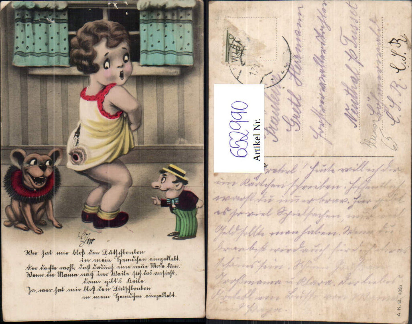 652990,Mädchen Lutschbonbon a. Po Hund Spruch Humor