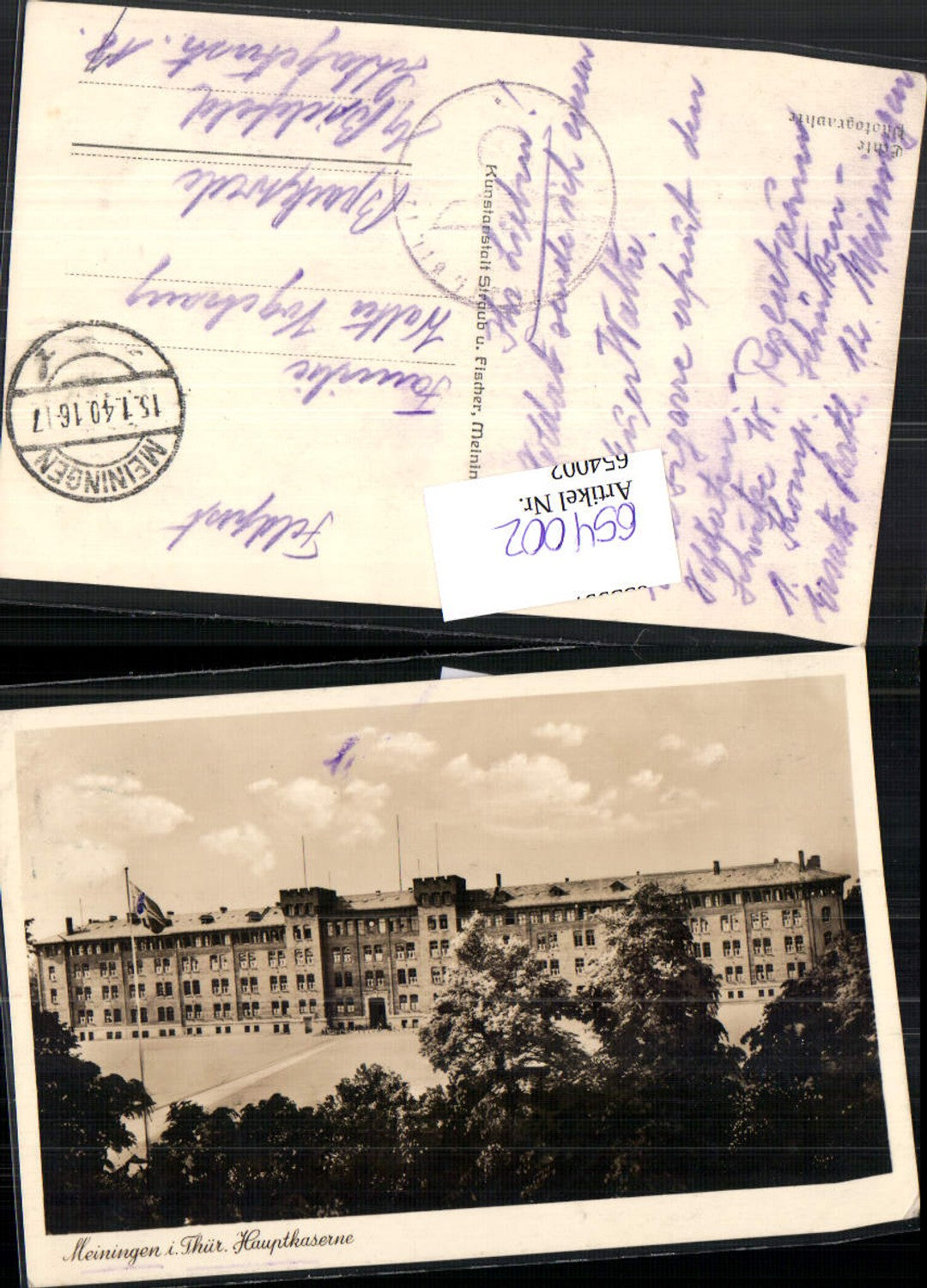 654002, Meiningen in Thuringia, Barracks, Main Barracks, Field Post Office