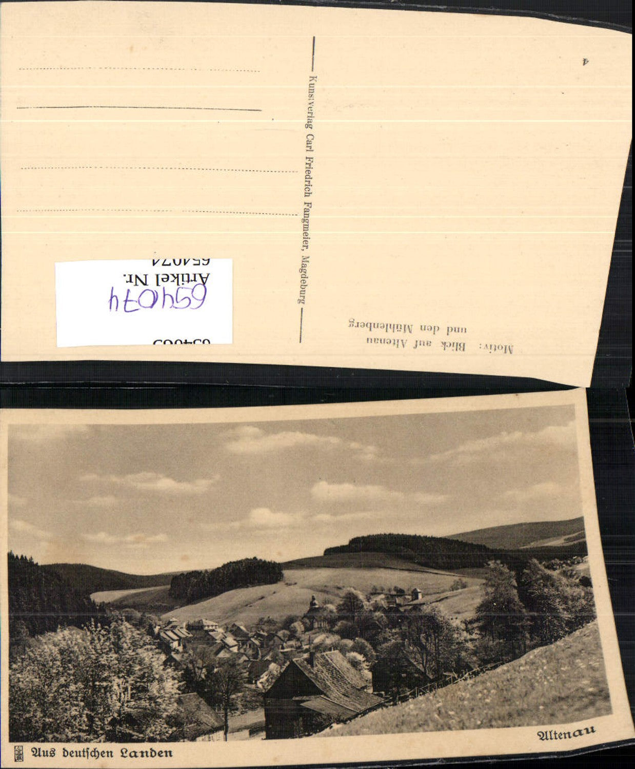 654074,Blick auf Altenau u. d. Mühlenberg Clausthal-Zellerfeld