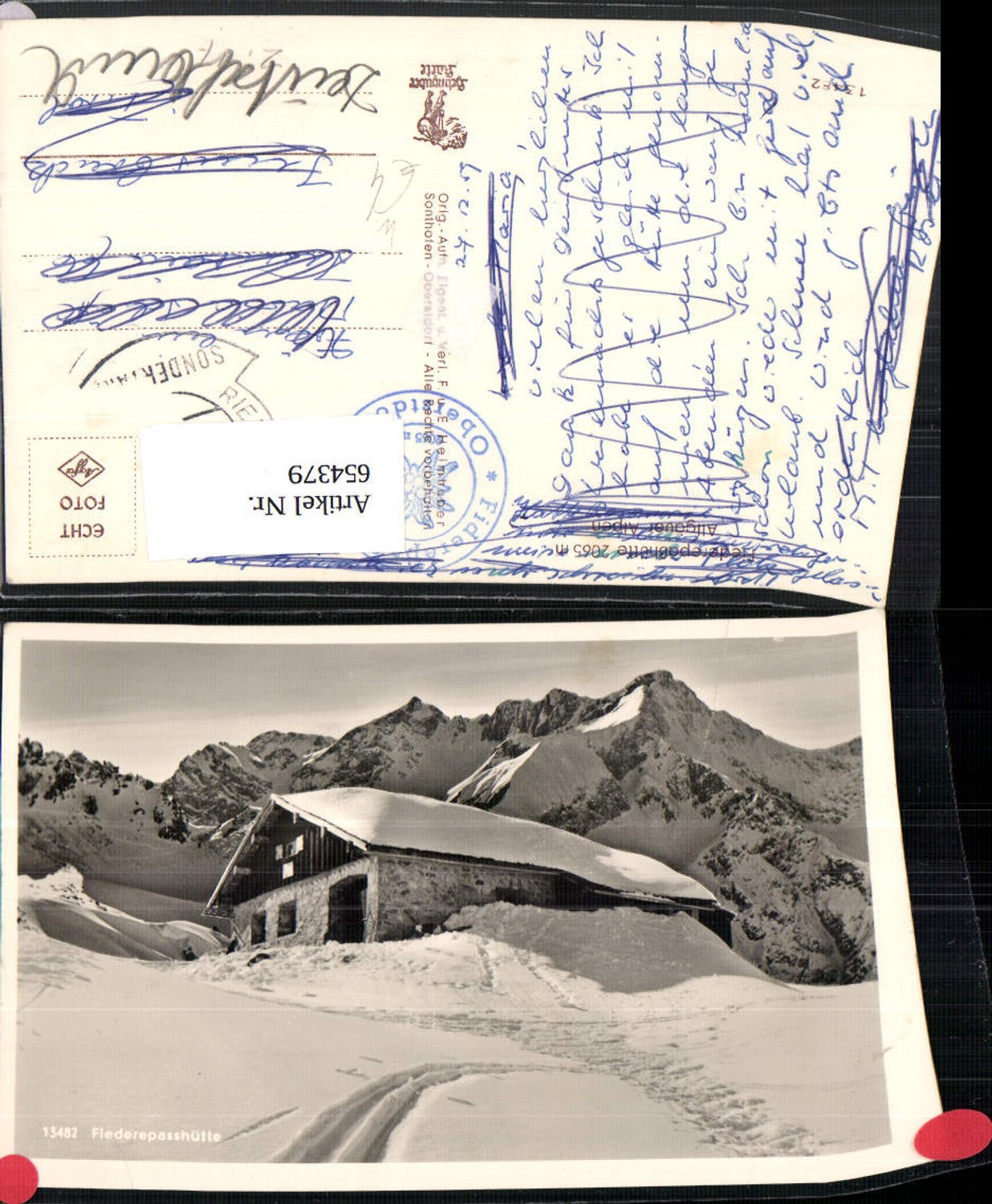 654379,Foto Ak Oberstdorf Fiederepasshütte Fiderepasshütte Winteransicht