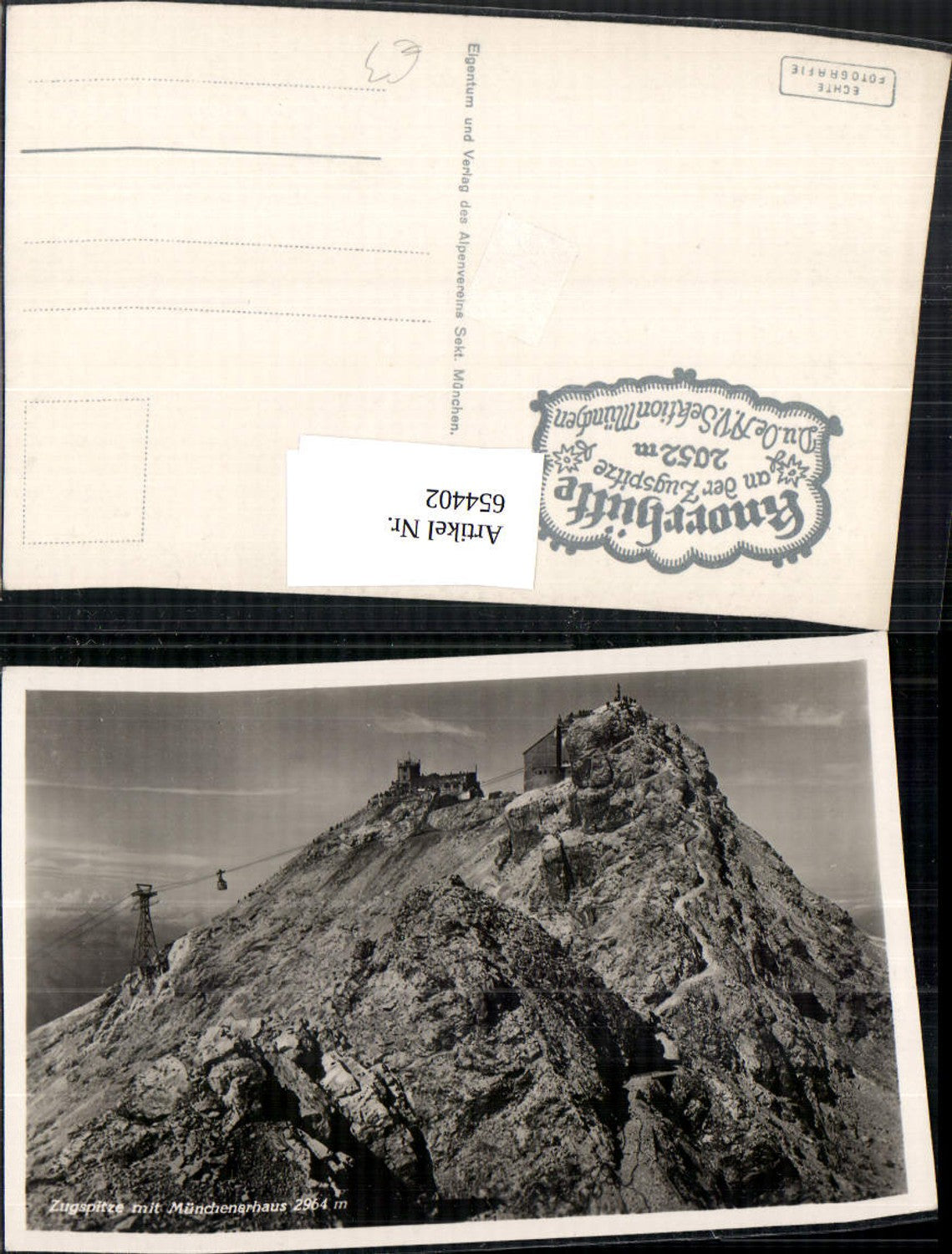 654402,Garmisch-Partenkirchen Zugspitze m. Münchenerhaus Münchner Haus Seilbahn