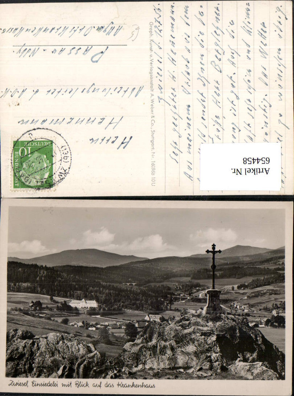 654458,Zwiesel Einsiedelei m. Blick auf d. Krankenhaus