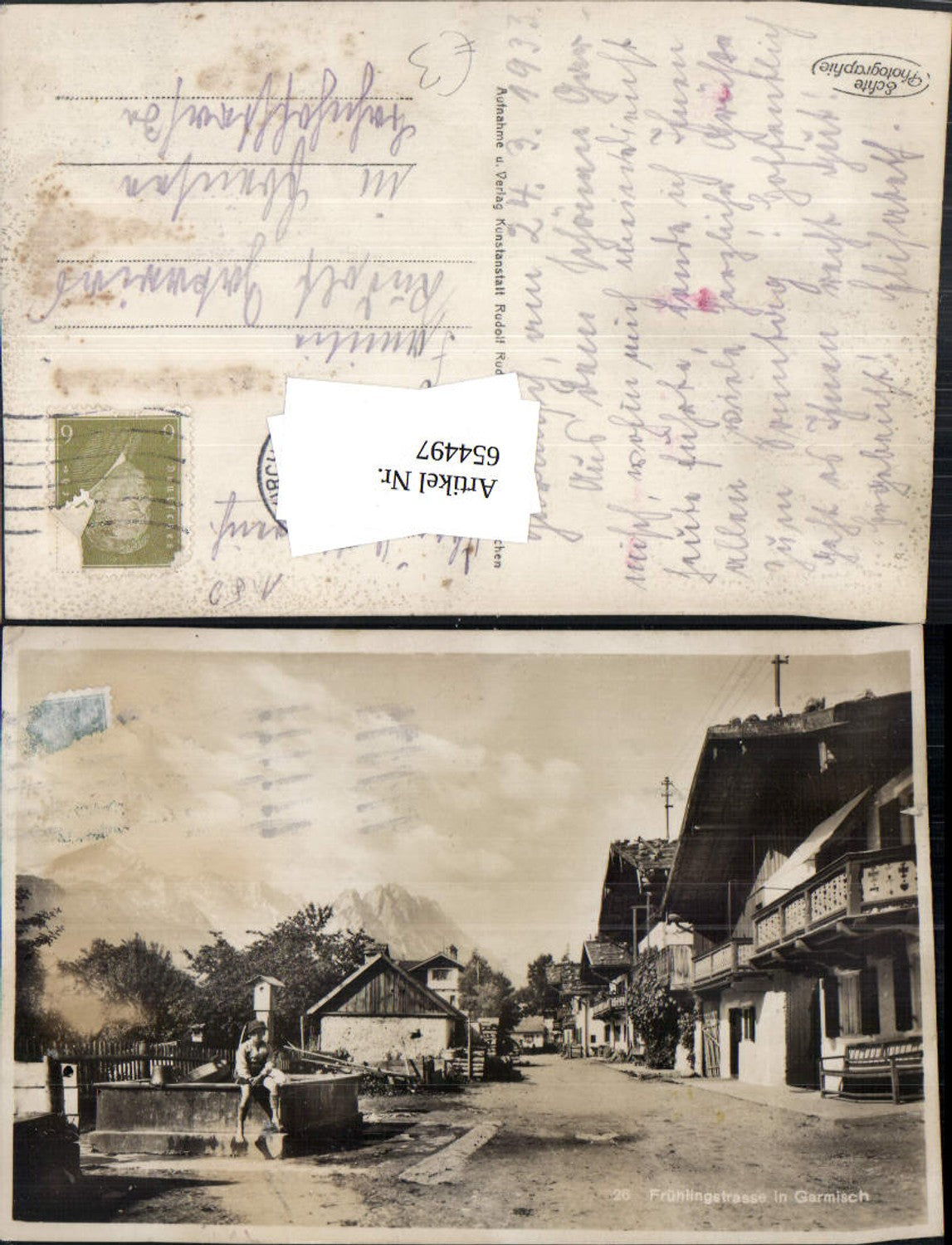 654497,Foto Ak Frühlingstrasse in Garmisch Garmisch-Partenkirchen