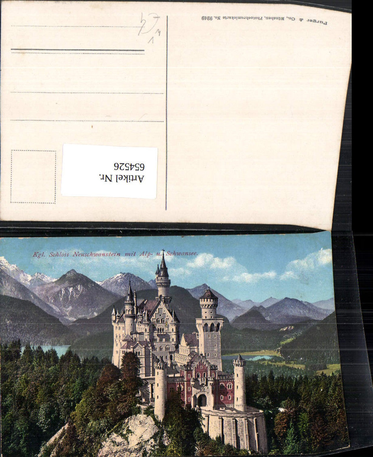 654526,Schloss Neuschwanstein m. Alp- u. Schwansee Schwangau pub Purger Co 9249
