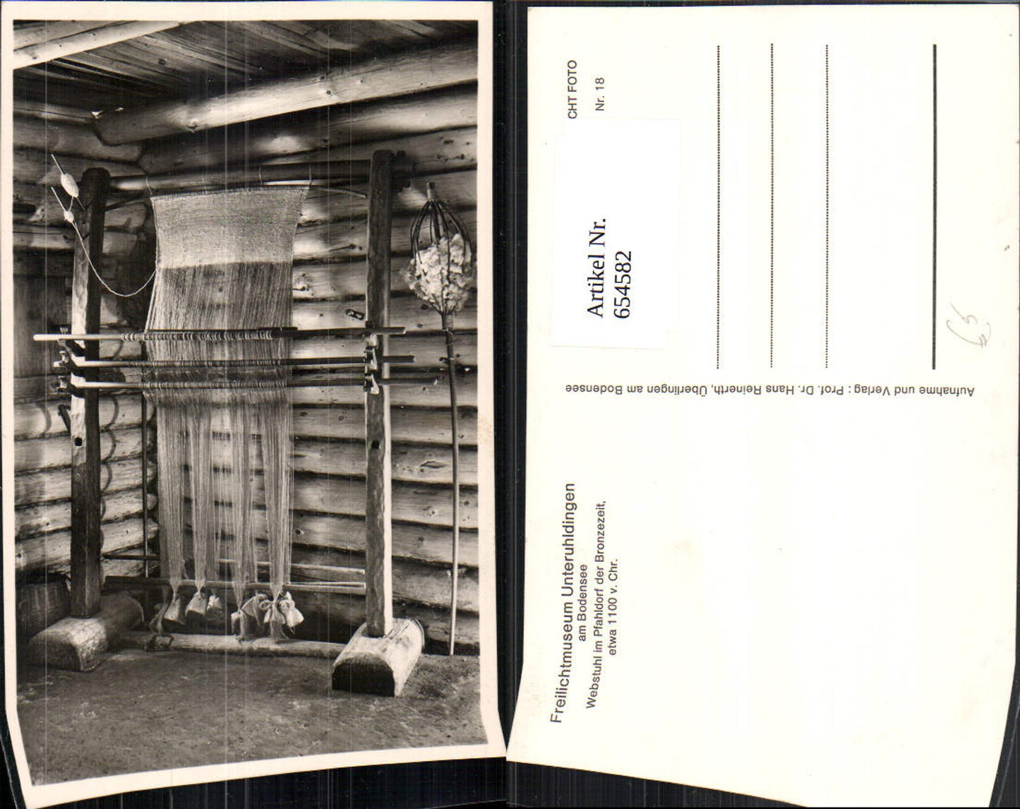 654582,Foto Ak Uhldingen-Mühlhofen Unteruhldingen Bodensee Freilichtmuseum Webstuhl