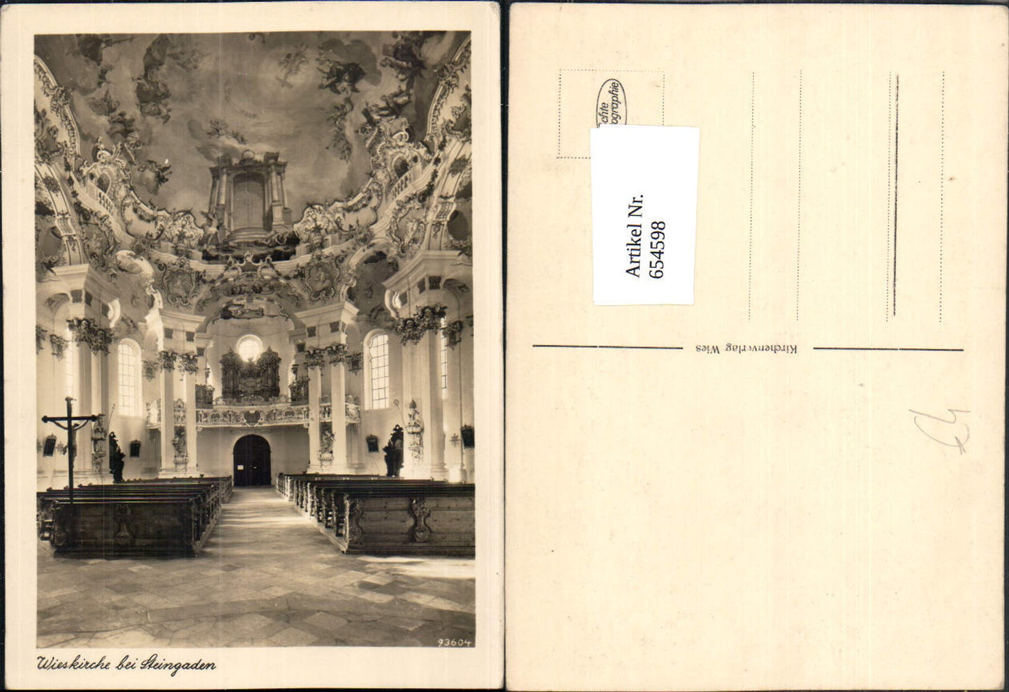 654598, Photo Ak Wieskirche near Steingaden Interior view