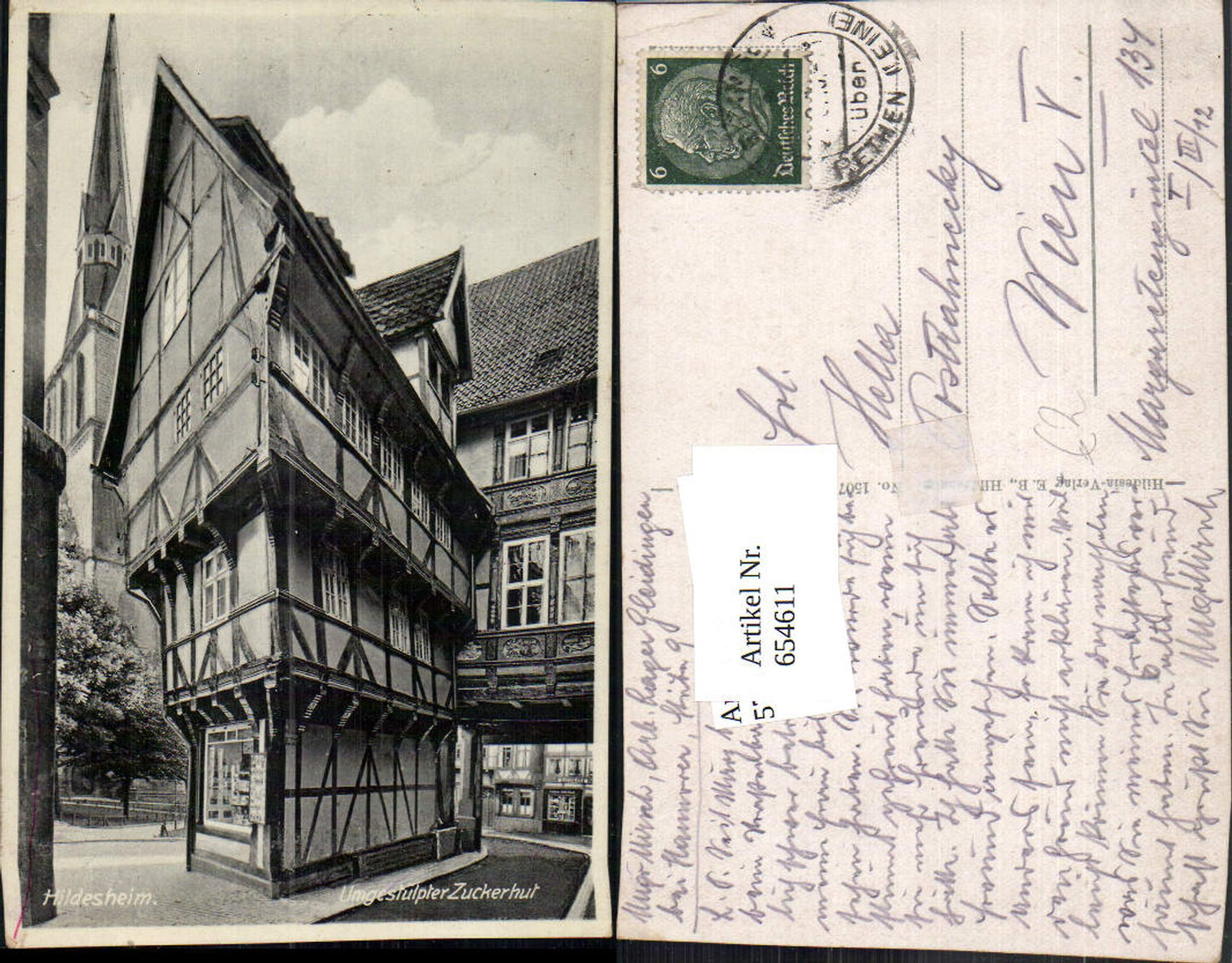 654611, Hildesheim Upside-down sugarloaf half-timbered house