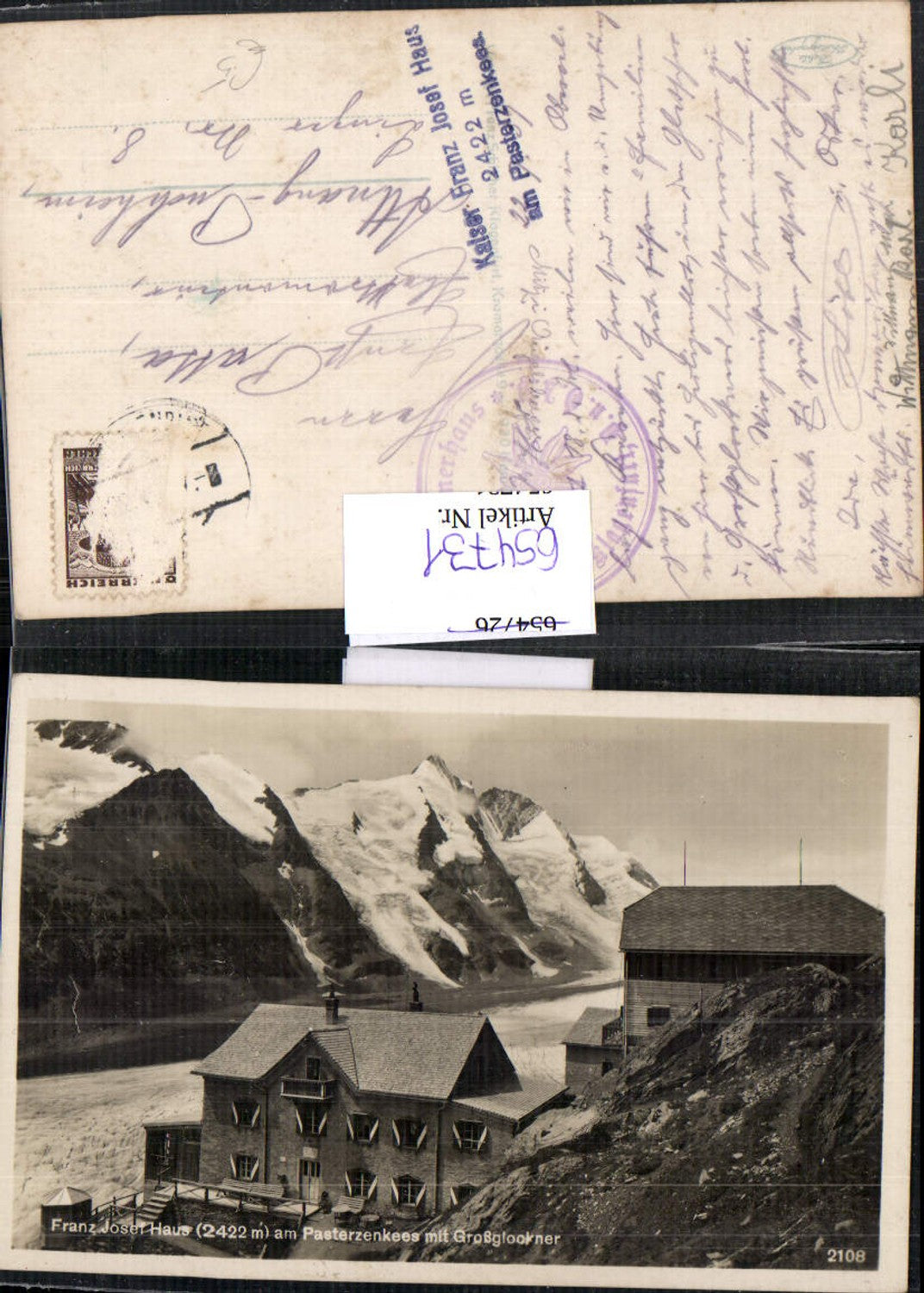 654731,Foto Ak Kaiser-Franz-Josefs-Höhe Pasterze Heiligenblut am Großglockner