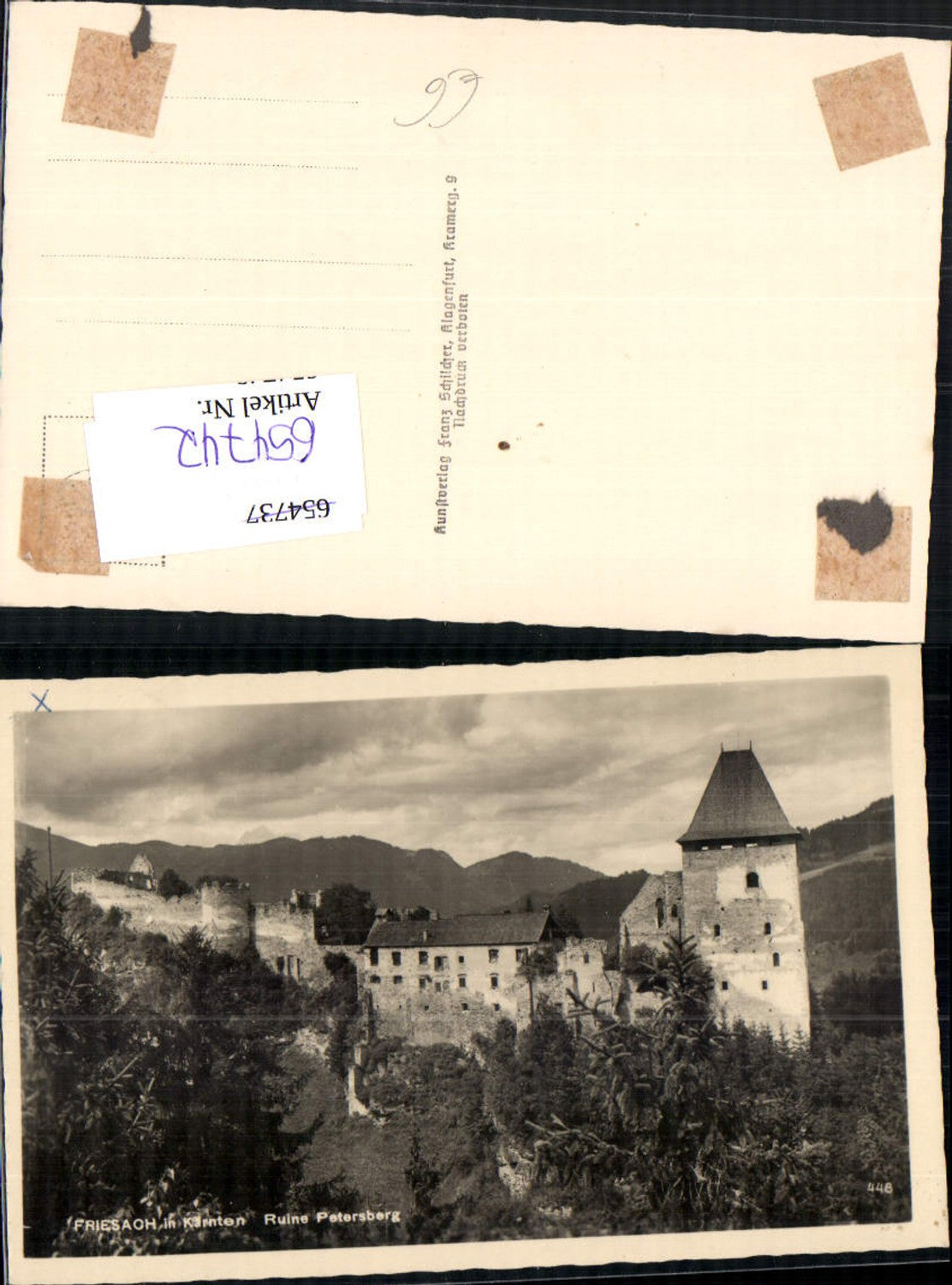 654742, Photo Ak Friesach Ruine Petersberg