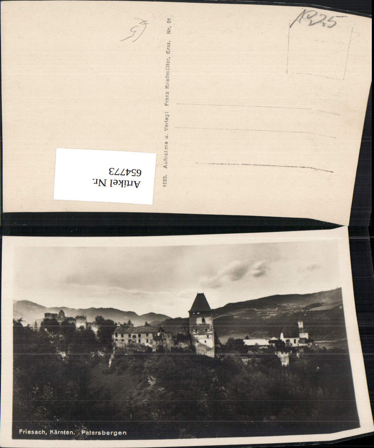 654773, Photo Ak Friesach Petersbergen Castle Ruins