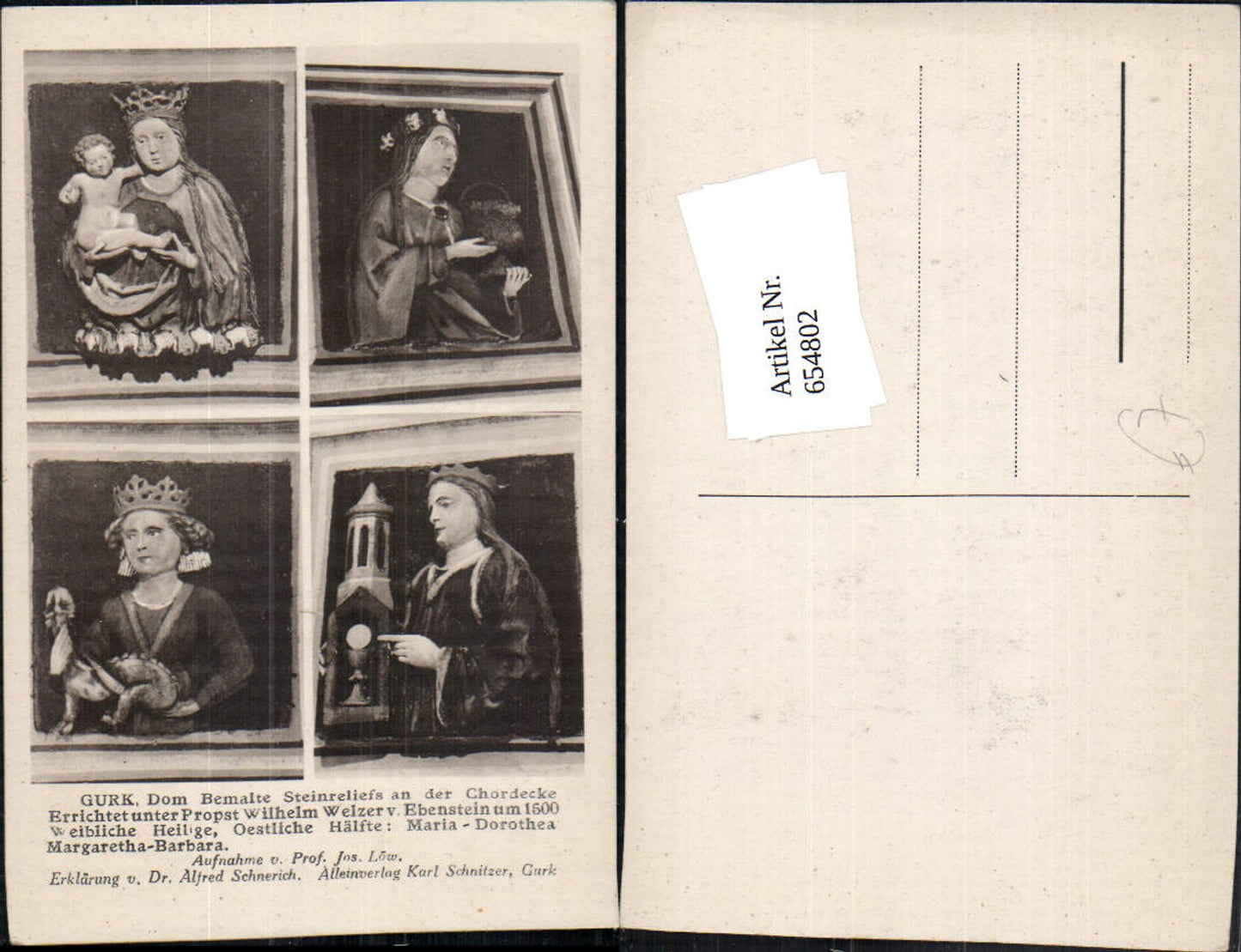 654802,Mehrbild Ak Gurk Dom Bemalte Steinrelief