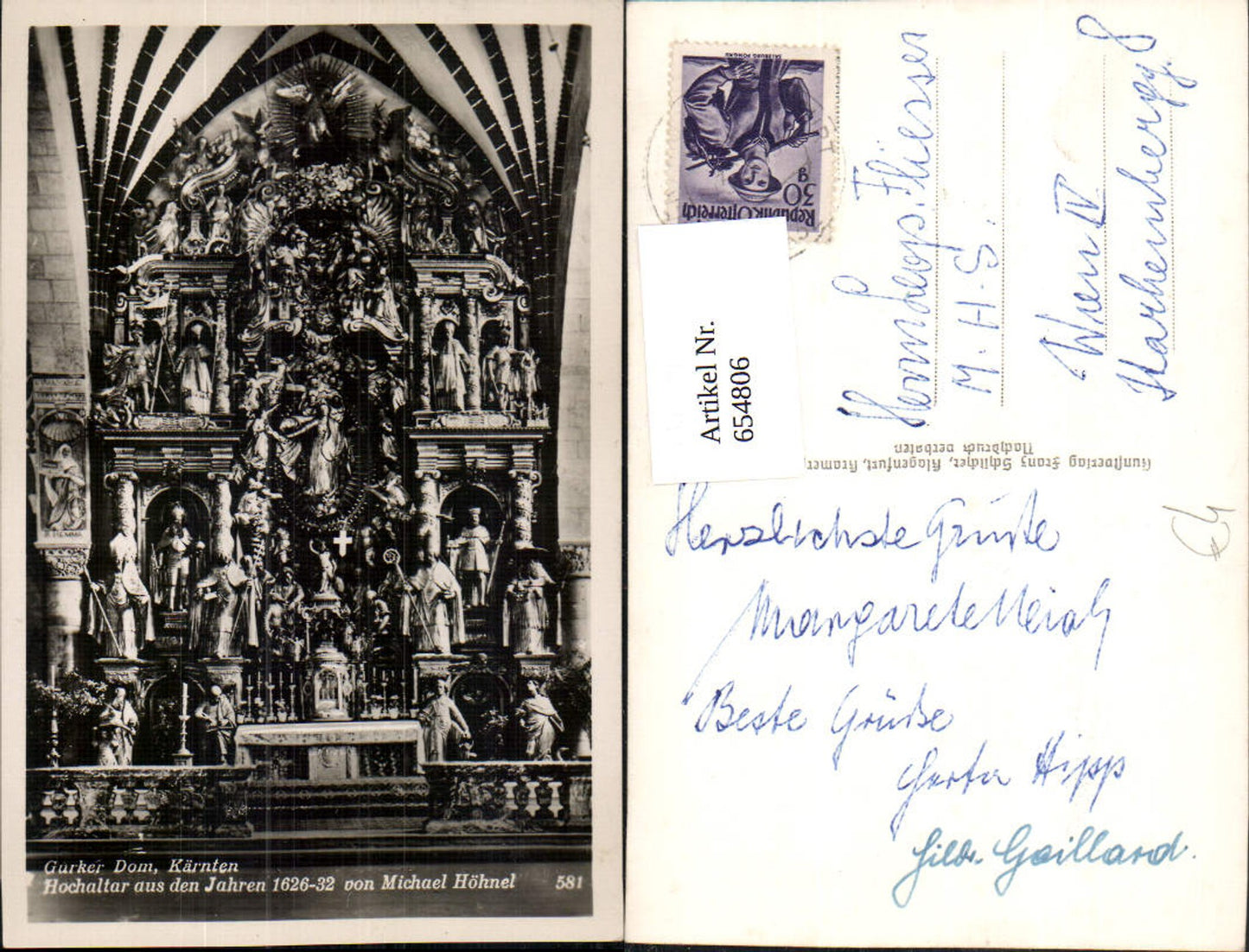 654806,Foto Ak Gurk Dom Hochaltar