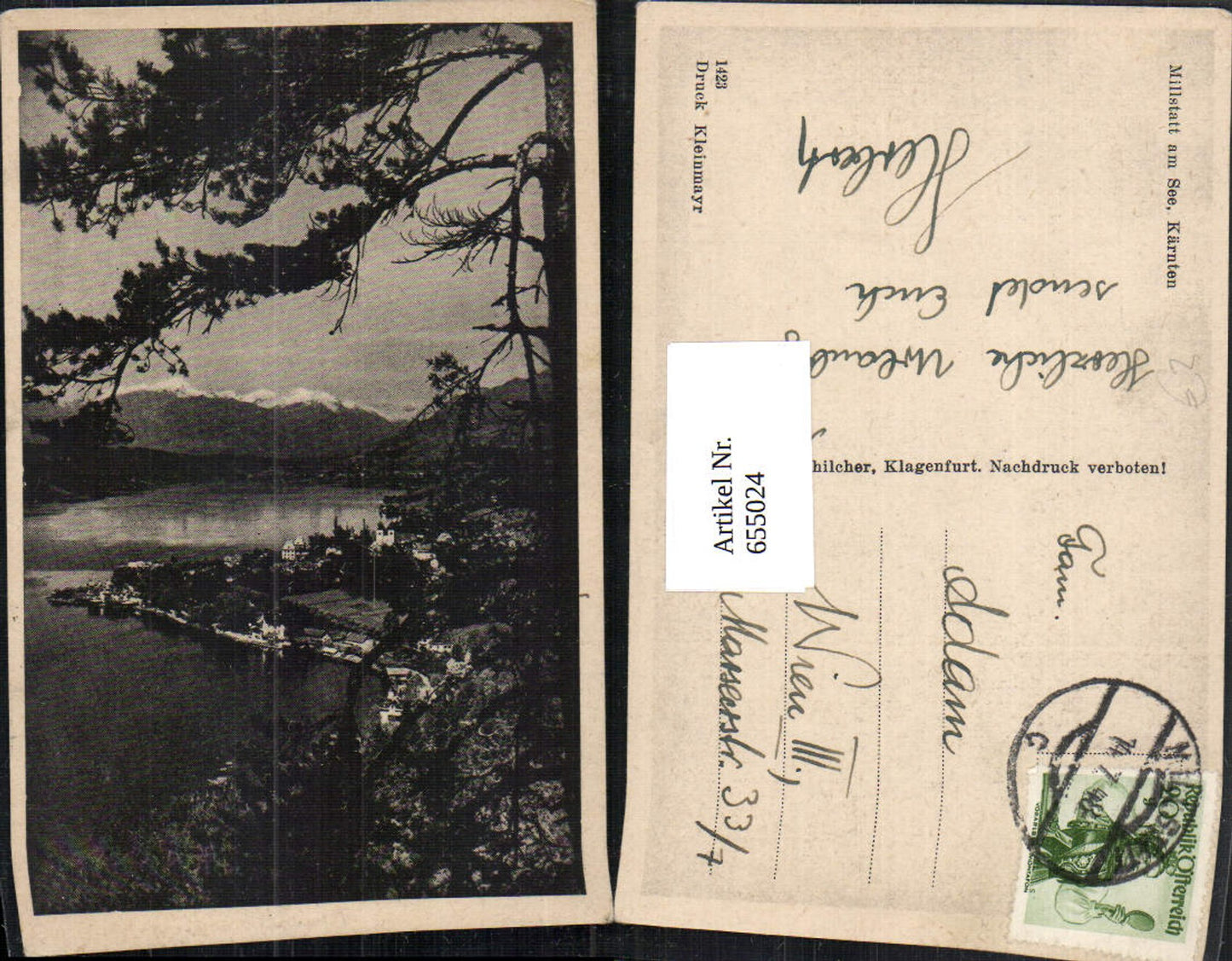 655024,Millstatt am See Ansicht m. Baum i. Vordergrund