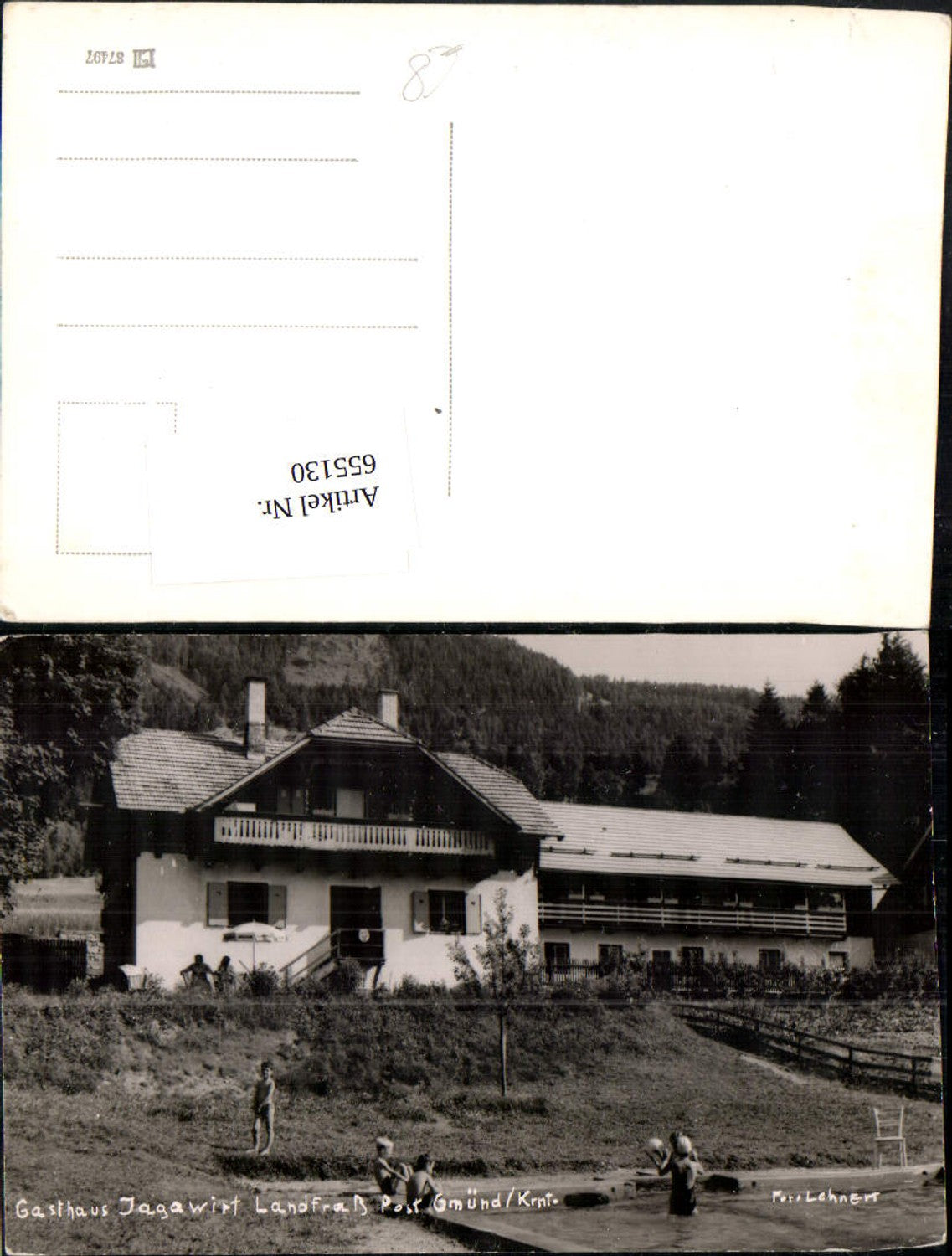 655130,Foto Ak Landfraß Gmünd Gasthaus Jagawirt Kinder Schwimmbad
