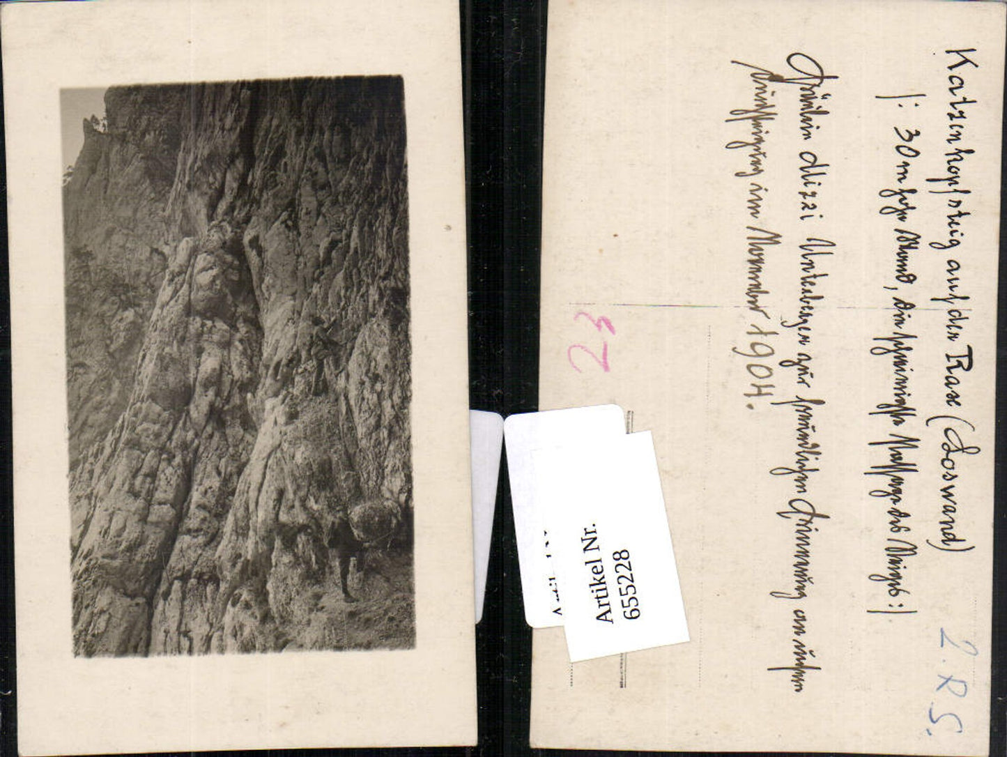 655228,Foto-AK Rax Hirschwang Reichenau Katzenkopfsteig Loswand Kletterer Bergsteiger
