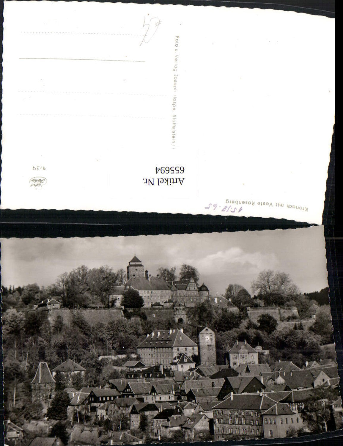 655694,Foto Ak Kronach mit Veste Rosenberg