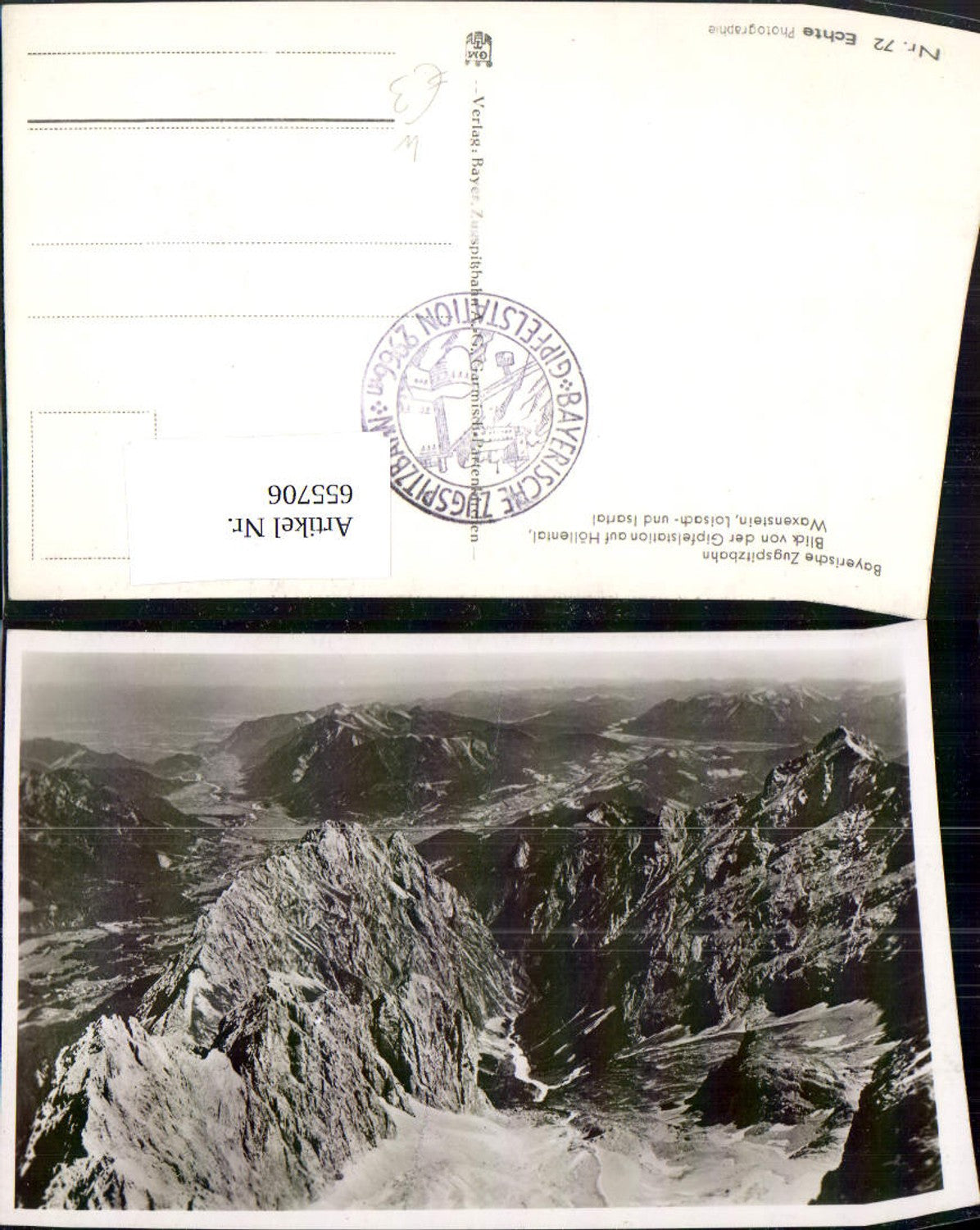 655706,Garmisch-Partenkirchen Bayerische Zugspitzbahn Blick v. Gipfelstation