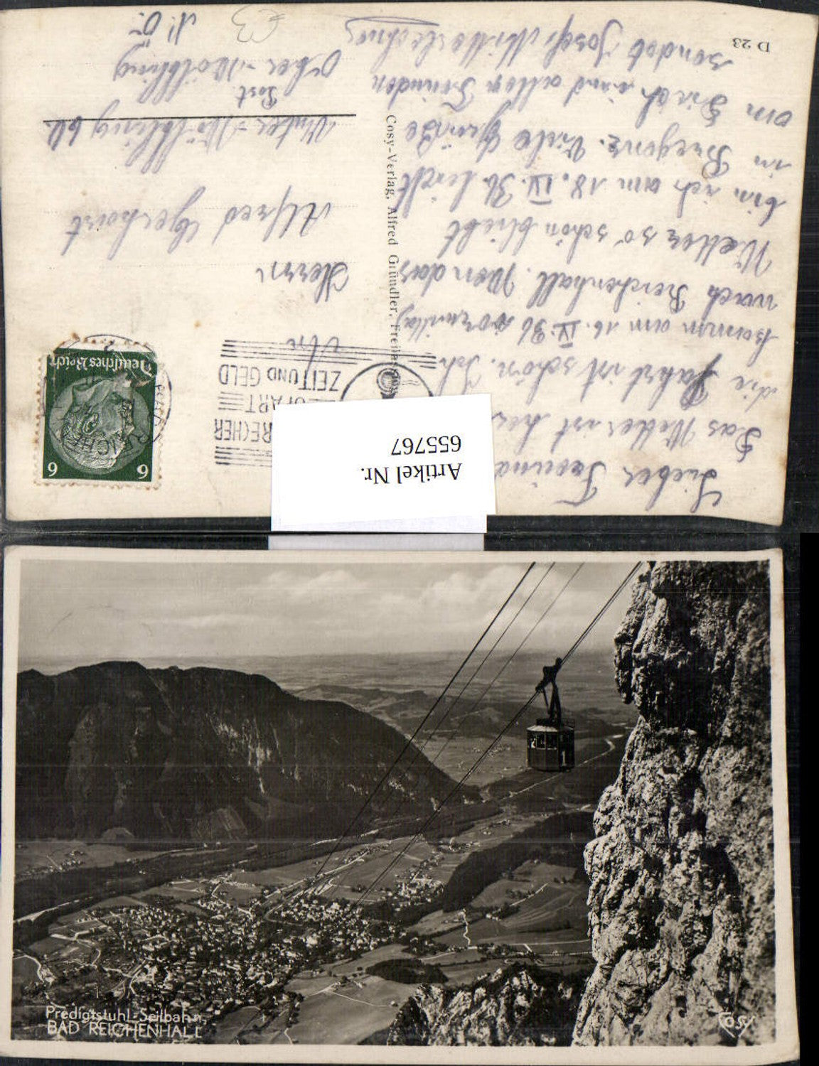 655767,Foto Ak Bad Reichenhall Predigtstuhlseilbahn Seilbahn Gondel