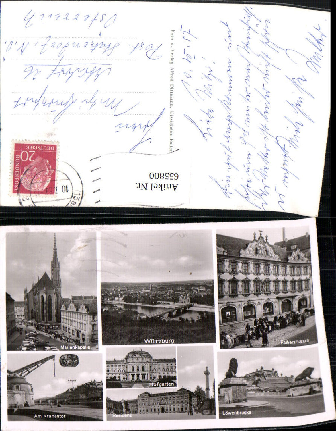 655800,Mehrbild Ak Würzburg Marienkapelle Residenz Löwenbrücke