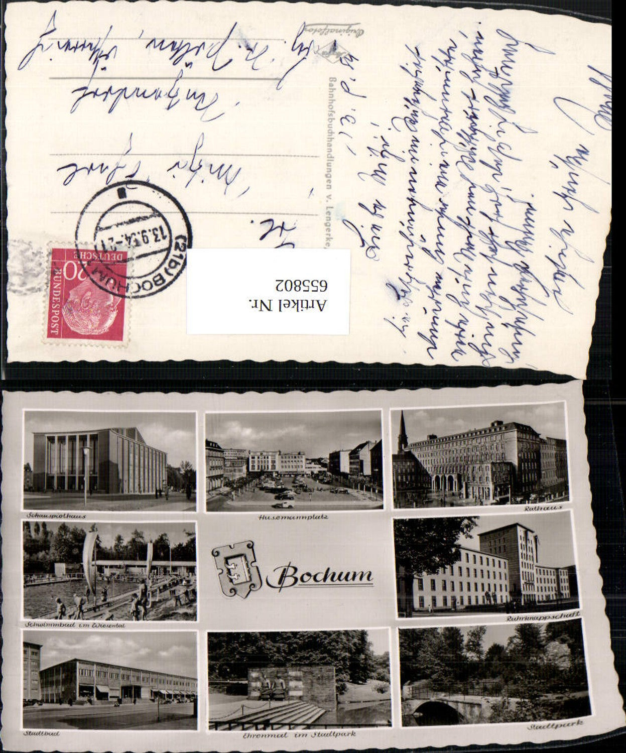 655802,Mehrbild Ak Bochum Husemannplatz Rathaus Stadtpark