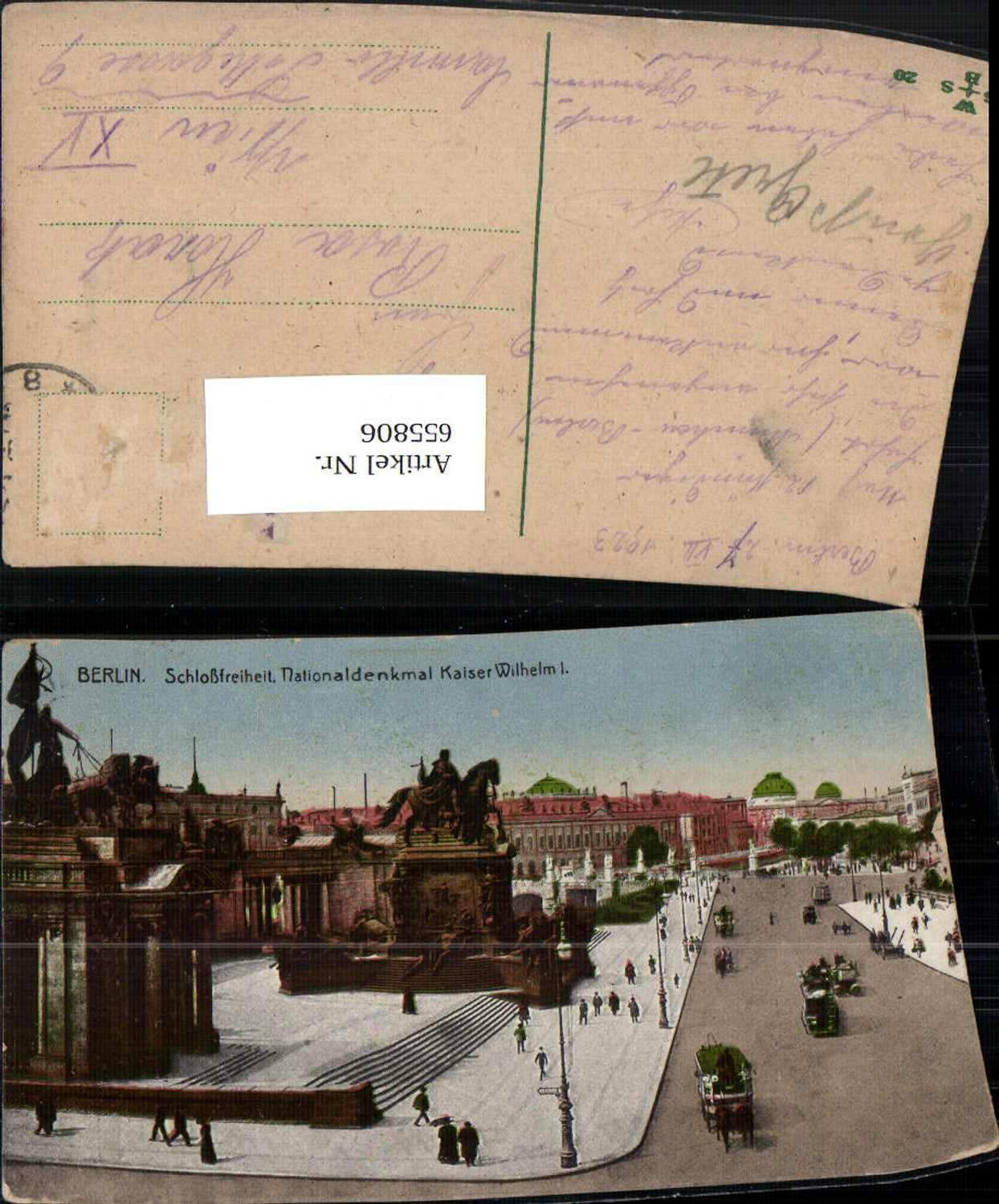 655806,Berlin Schlossfreiheit Nationaldenkmal Kaiser Wilhelm Tramway Tram