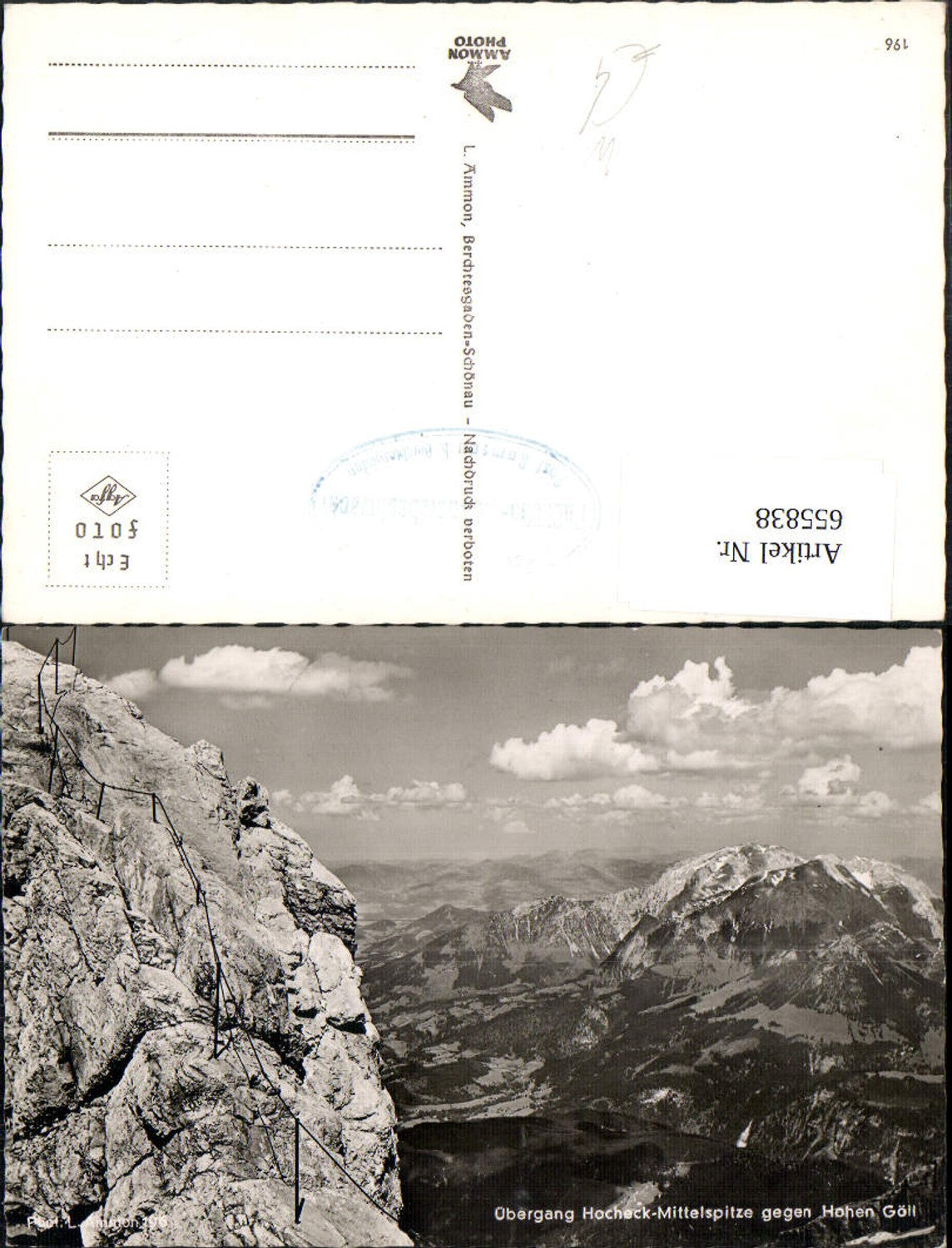 655838,Foto Ak Übergang Hocheck-Mittelspitze geg. Hohen Göll Ramsau Berchtesgaden