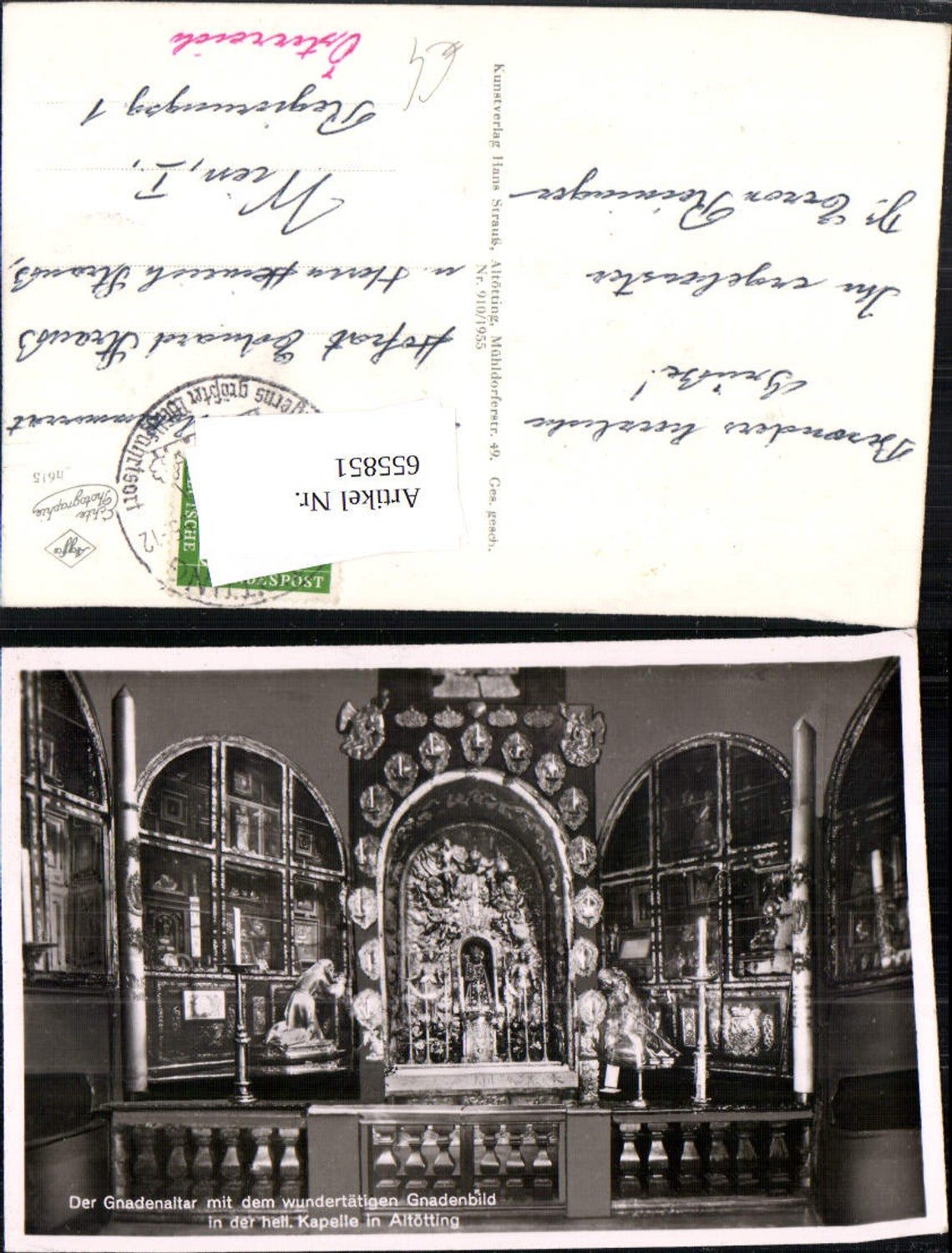 655851,Foto Ak Altötting Kapelle Gnadenaltar