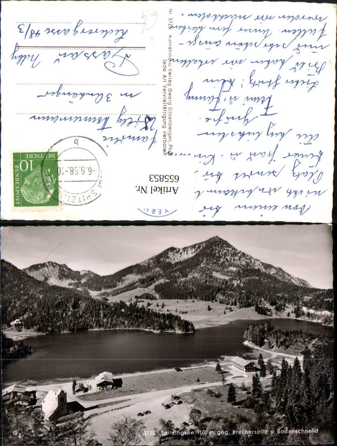 655853,Foto Ak Spitzingsee geg. Brecherspitze u. Bodenschneid