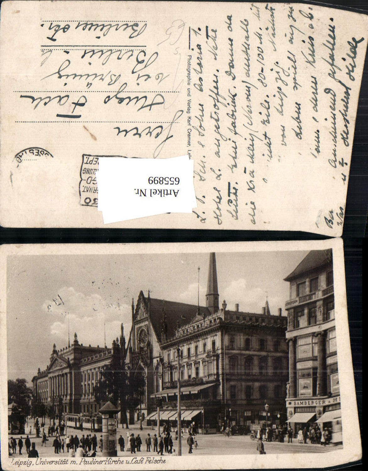 655899,Leipzig Universität Pauliner Kirche Cafe Felsche Stempel 1930 Pelz Jagd Ausstellung
