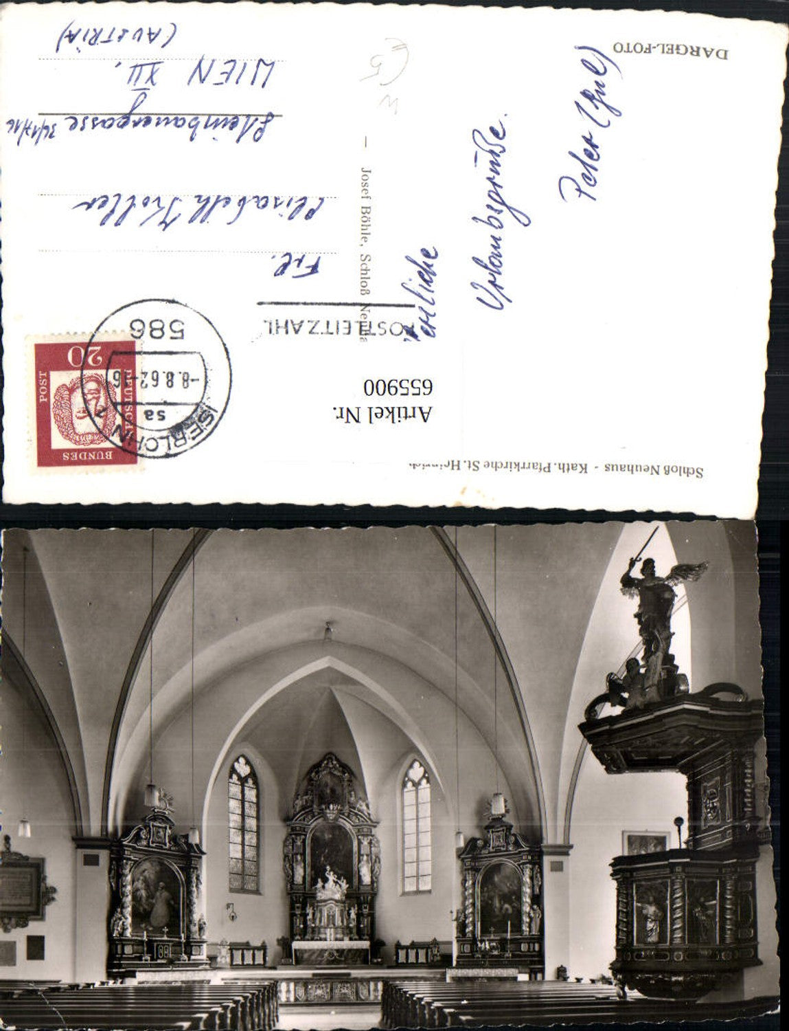 655900,Foto Ak Iserlohn Schloss Neuhaus Kath. Pfarrkirche St Heinrich Innenansicht