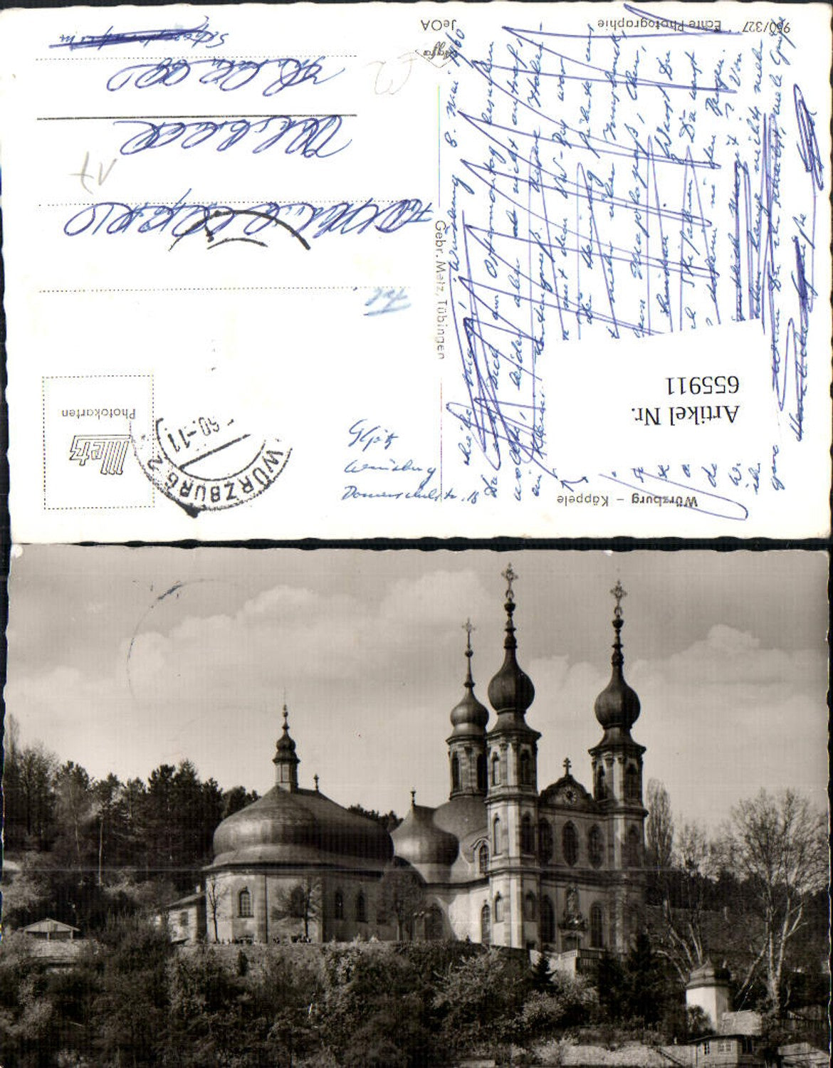 655911,Foto Ak Würzburg Käppele